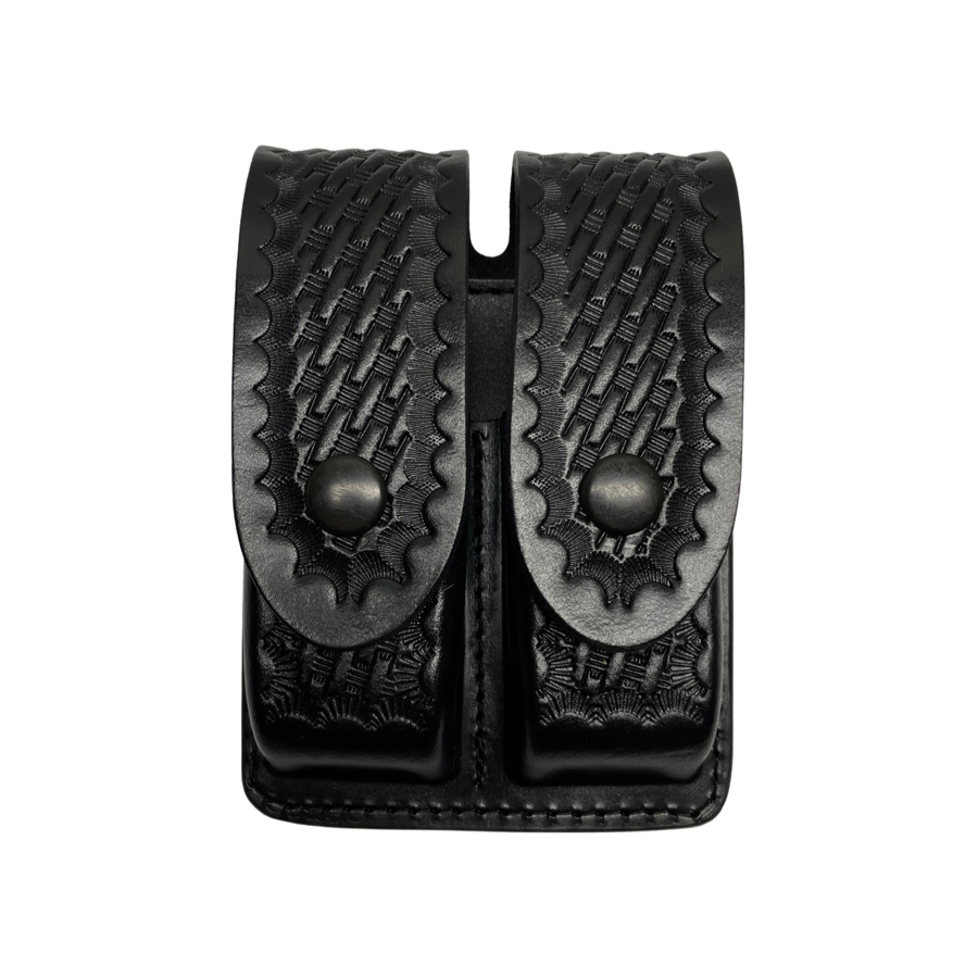 Large Closed Top Leather Magazine Pouch - Universal Double Stacked Mags-Perfect Fit-911 Duty Gear USA