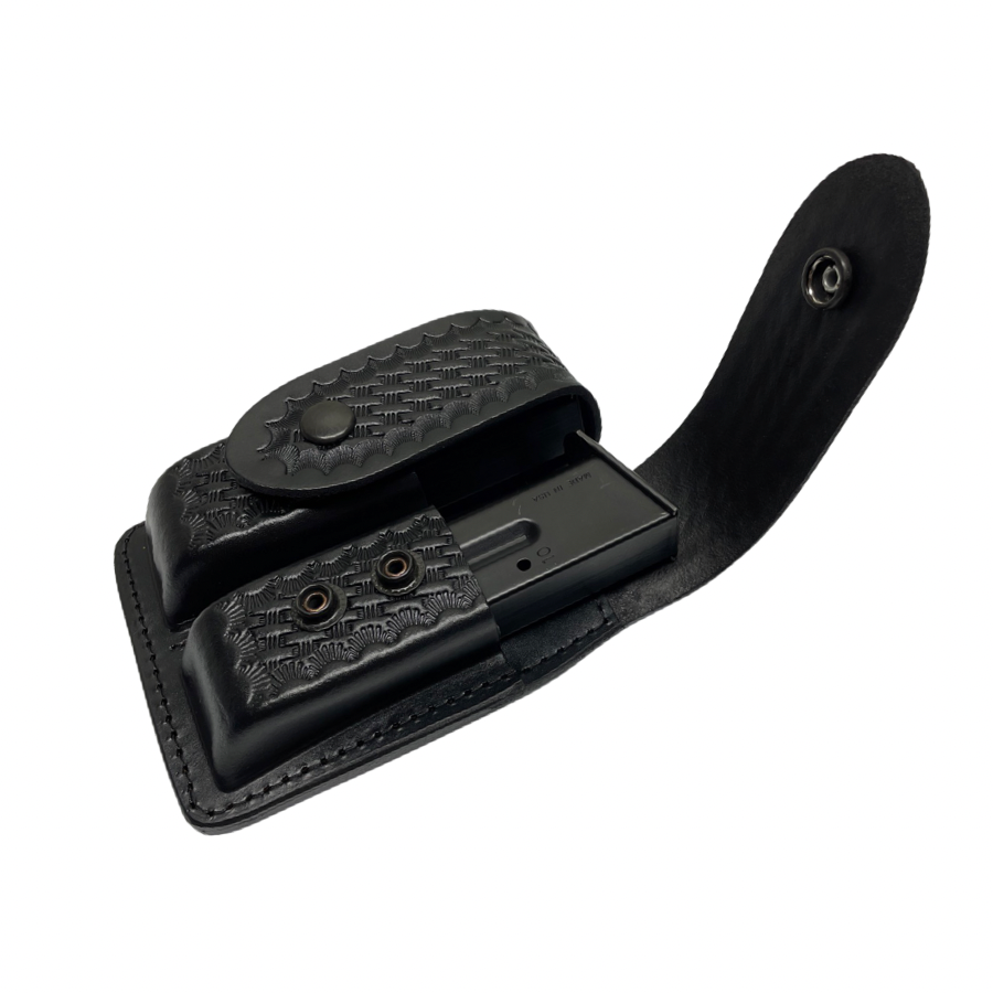 Large Closed Top Leather Magazine Pouch - Universal Double Stacked Mags-Perfect Fit-911 Duty Gear USA