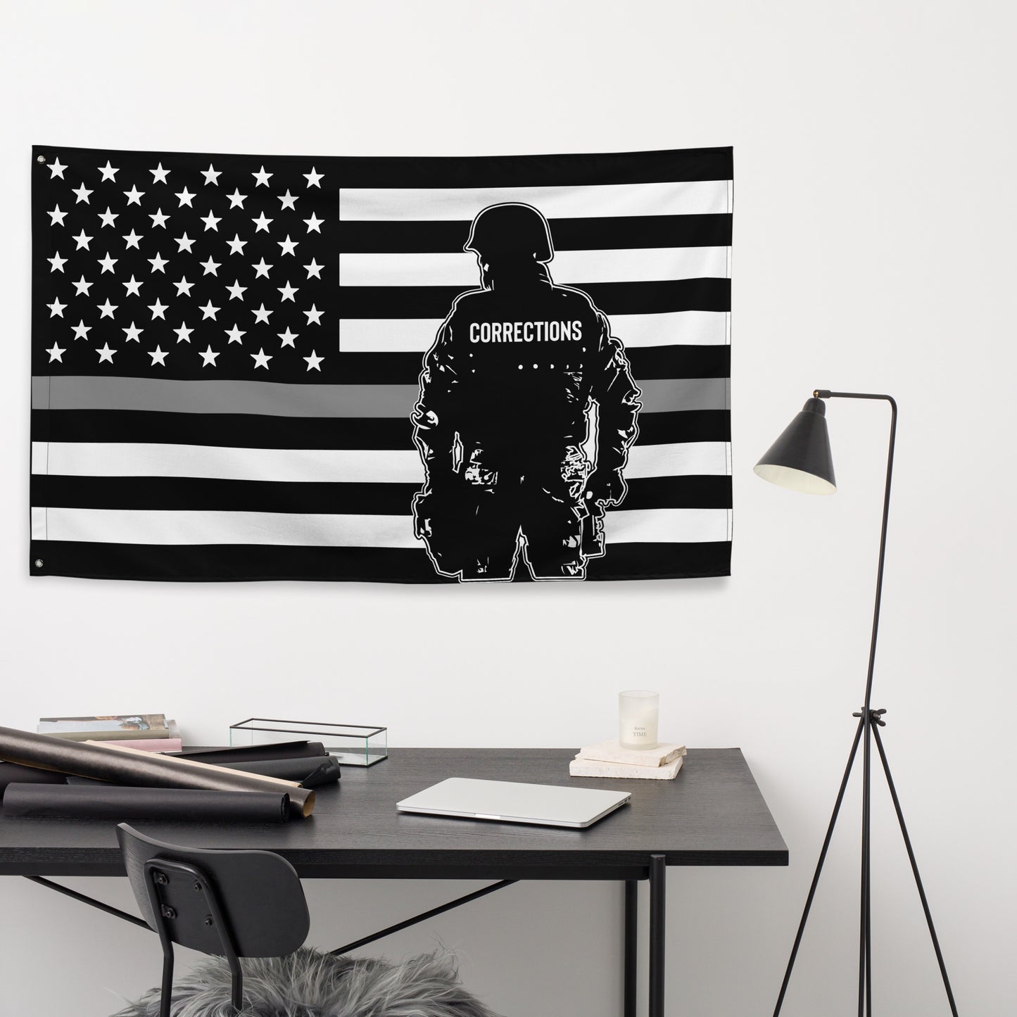 Thin Grey Line Corrections American Wall Flag-911 Duty Gear USA-911 Duty Gear USA