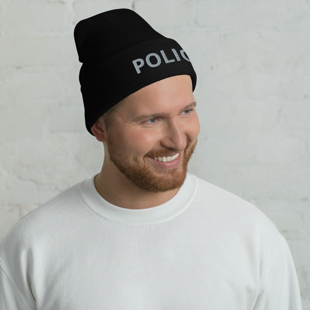 Embroidered Police Duty Cuffed Yupoong Beanie-911 Duty Gear USA-911 Duty Gear USA