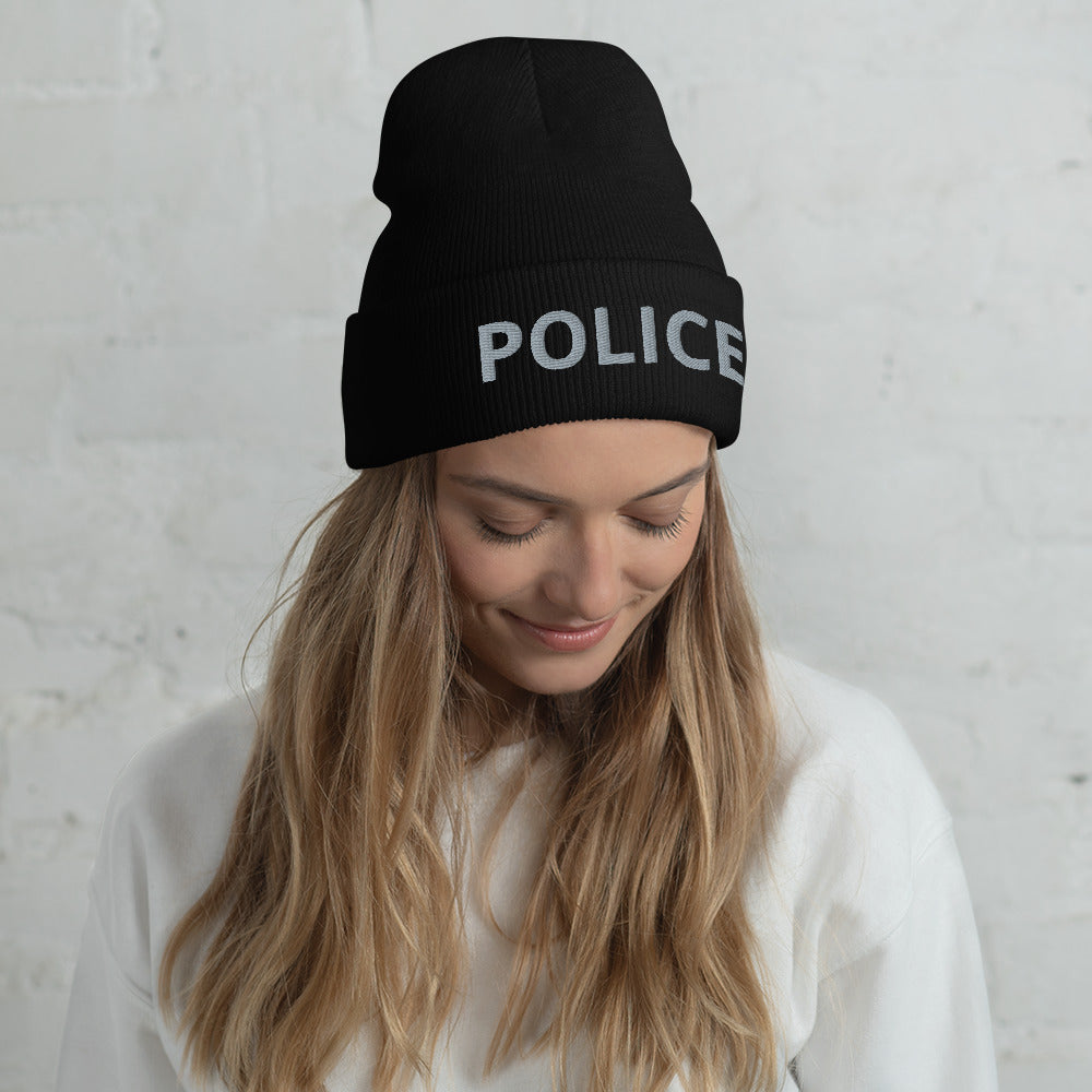 Embroidered Police Duty Cuffed Yupoong Beanie-911 Duty Gear USA-911 Duty Gear USA