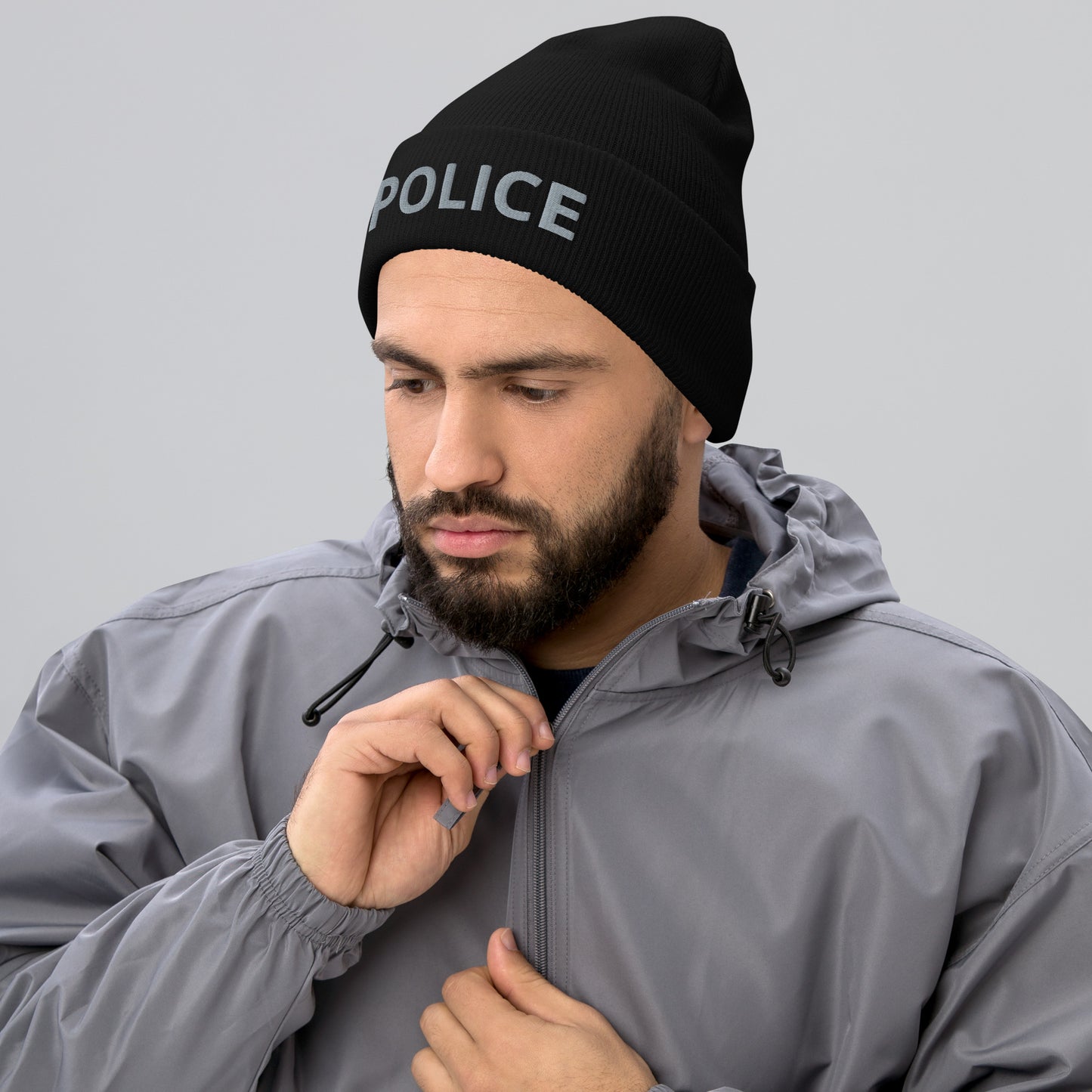 Embroidered Police Duty Cuffed Yupoong Beanie-911 Duty Gear USA-911 Duty Gear USA