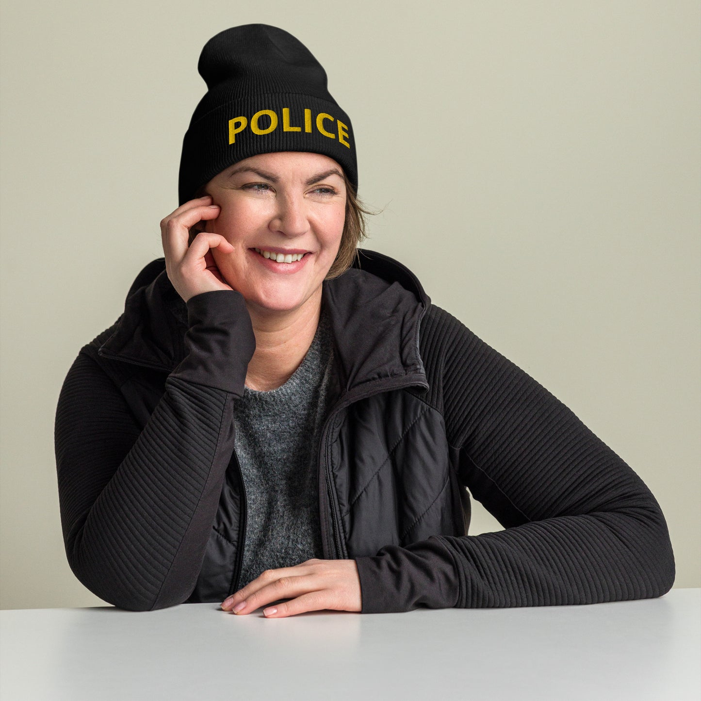 Embroidered Police Duty Cuffed Yupoong Beanie-911 Duty Gear USA-911 Duty Gear USA