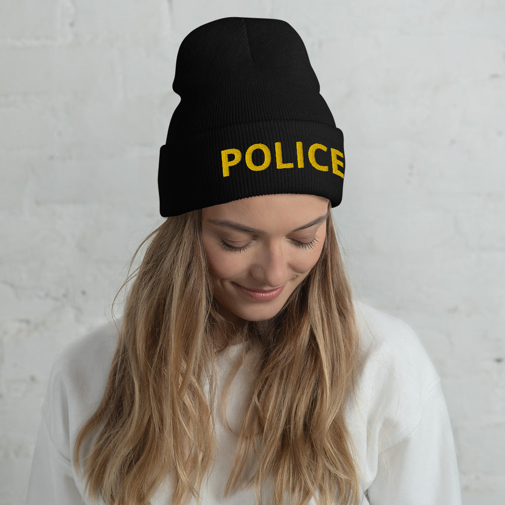 Embroidered Police Duty Cuffed Yupoong Beanie-911 Duty Gear USA-911 Duty Gear USA