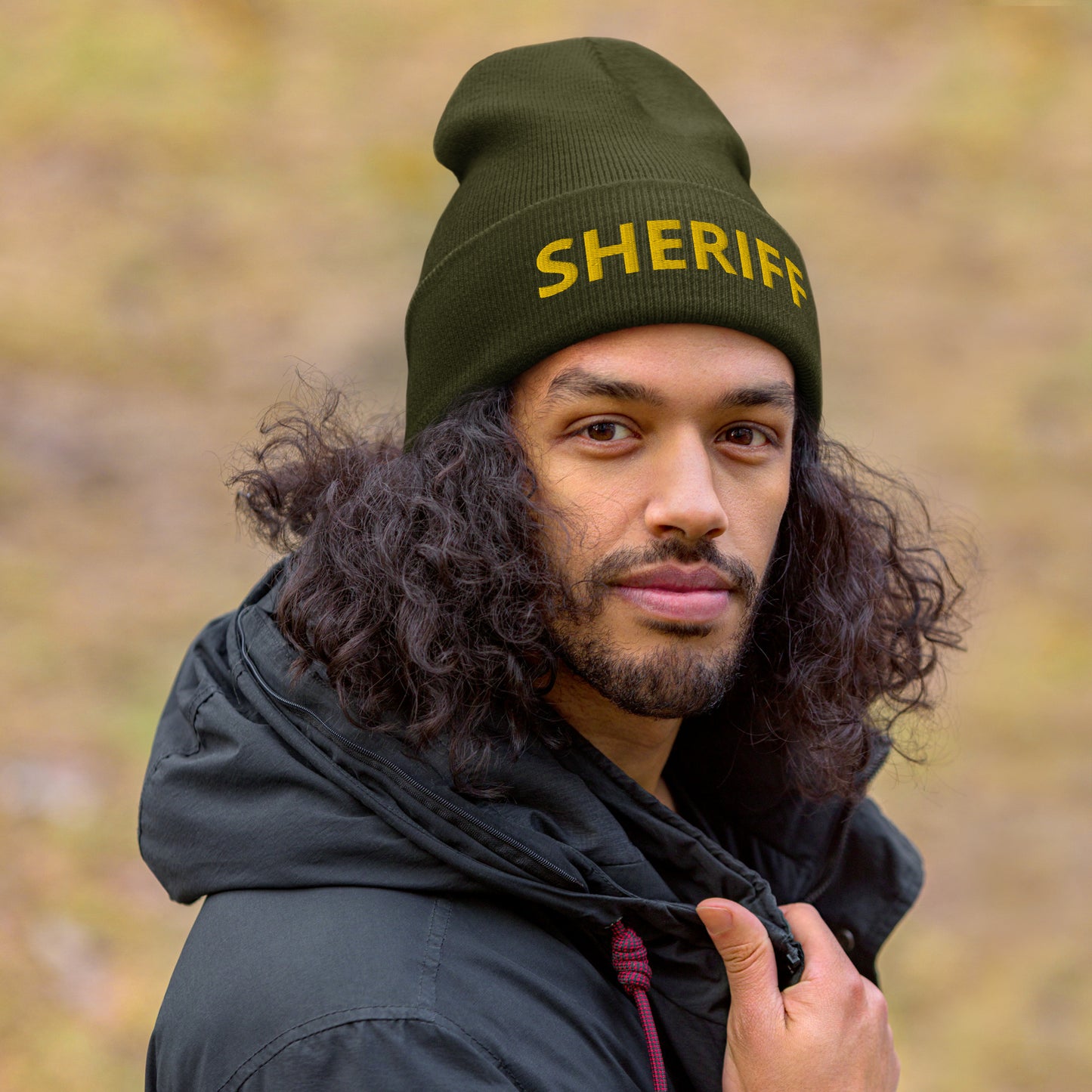 Embroidered Sheriff Duty Cuffed Yupoong Beanie-911 Duty Gear USA-911 Duty Gear USA