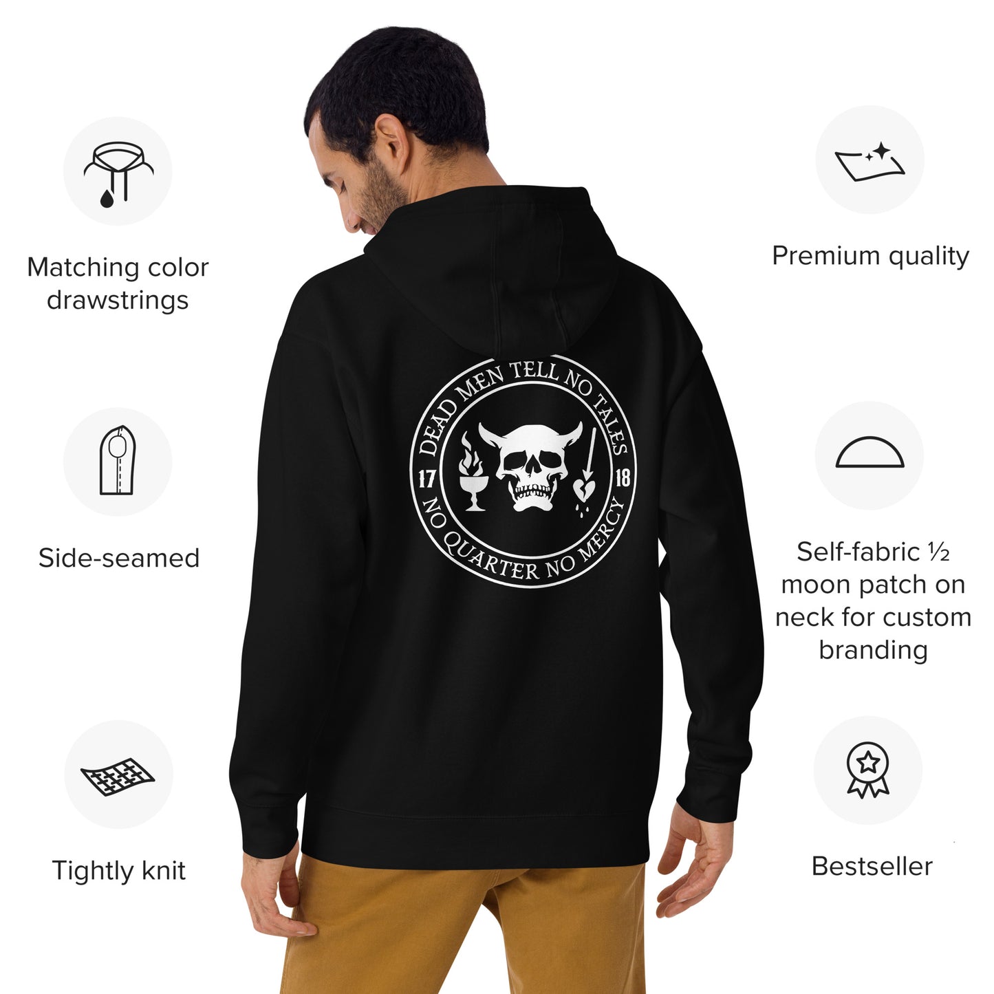Dead Men Tell No Tales - No Quarter No Mercy Premium Hoodie-911 Duty Gear USA-911 Duty Gear USA