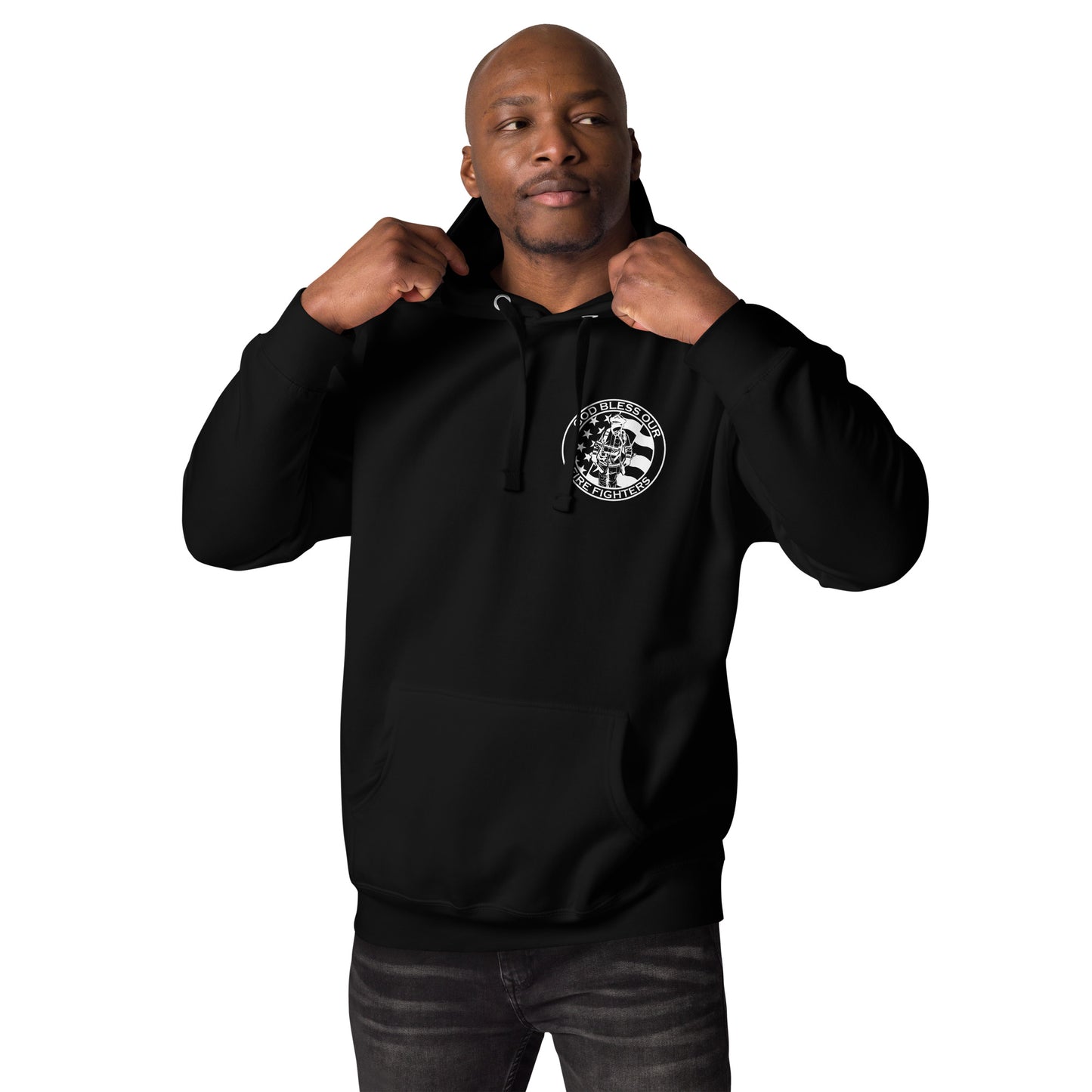 God Bless Firefighters and American Flag Premium Unisex Hoodie-911 Duty Gear USA-911 Duty Gear USA