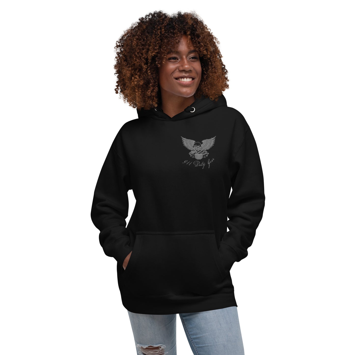 911 USA Eagle Holding Flag Hoodie-911 Duty Gear USA-911 Duty Gear USA