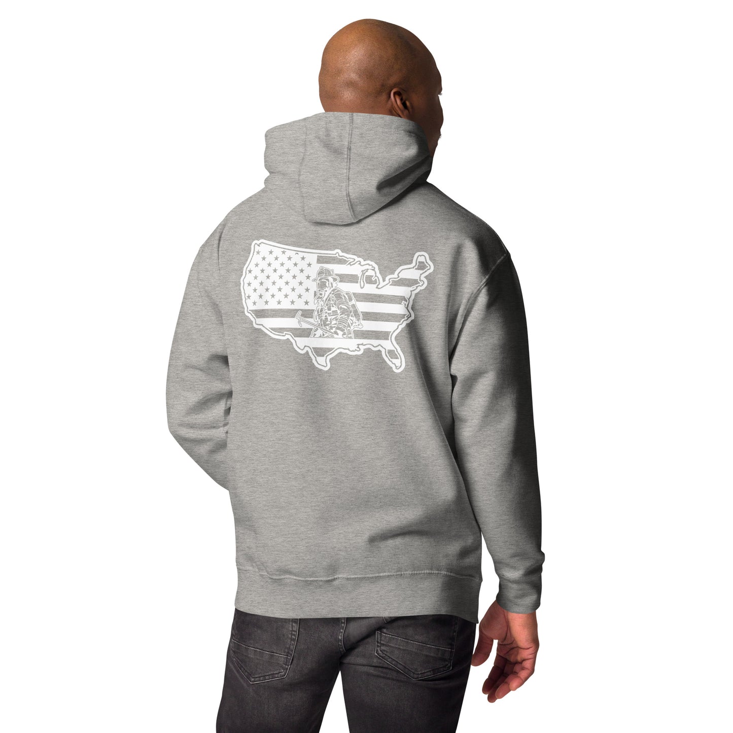 God Bless Firefighters and American Flag Premium Unisex Hoodie-911 Duty Gear USA-911 Duty Gear USA