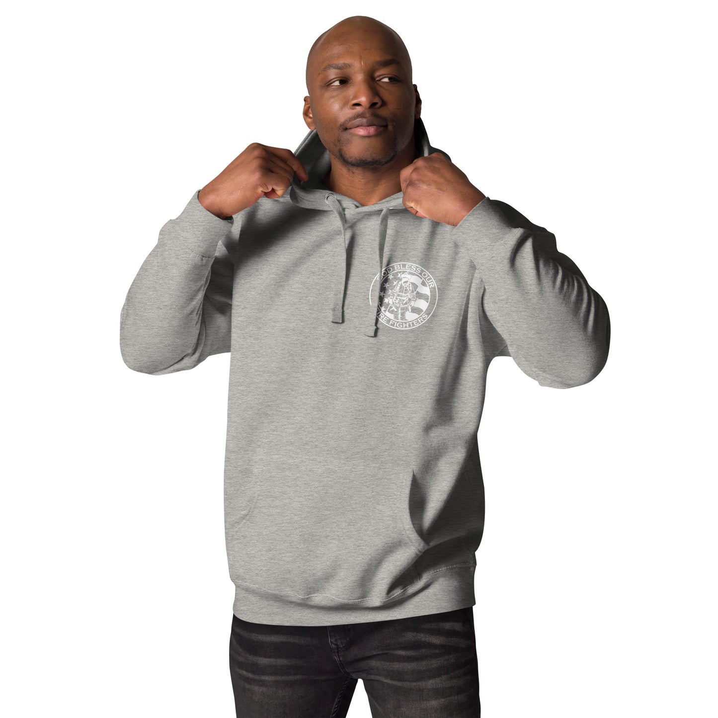 God Bless Firefighters and American Flag Premium Unisex Hoodie-911 Duty Gear USA-911 Duty Gear USA