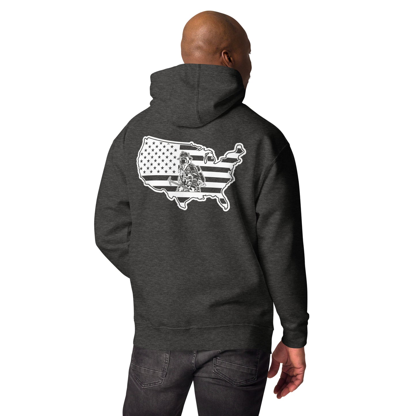 God Bless Firefighters and American Flag Premium Unisex Hoodie-911 Duty Gear USA-911 Duty Gear USA