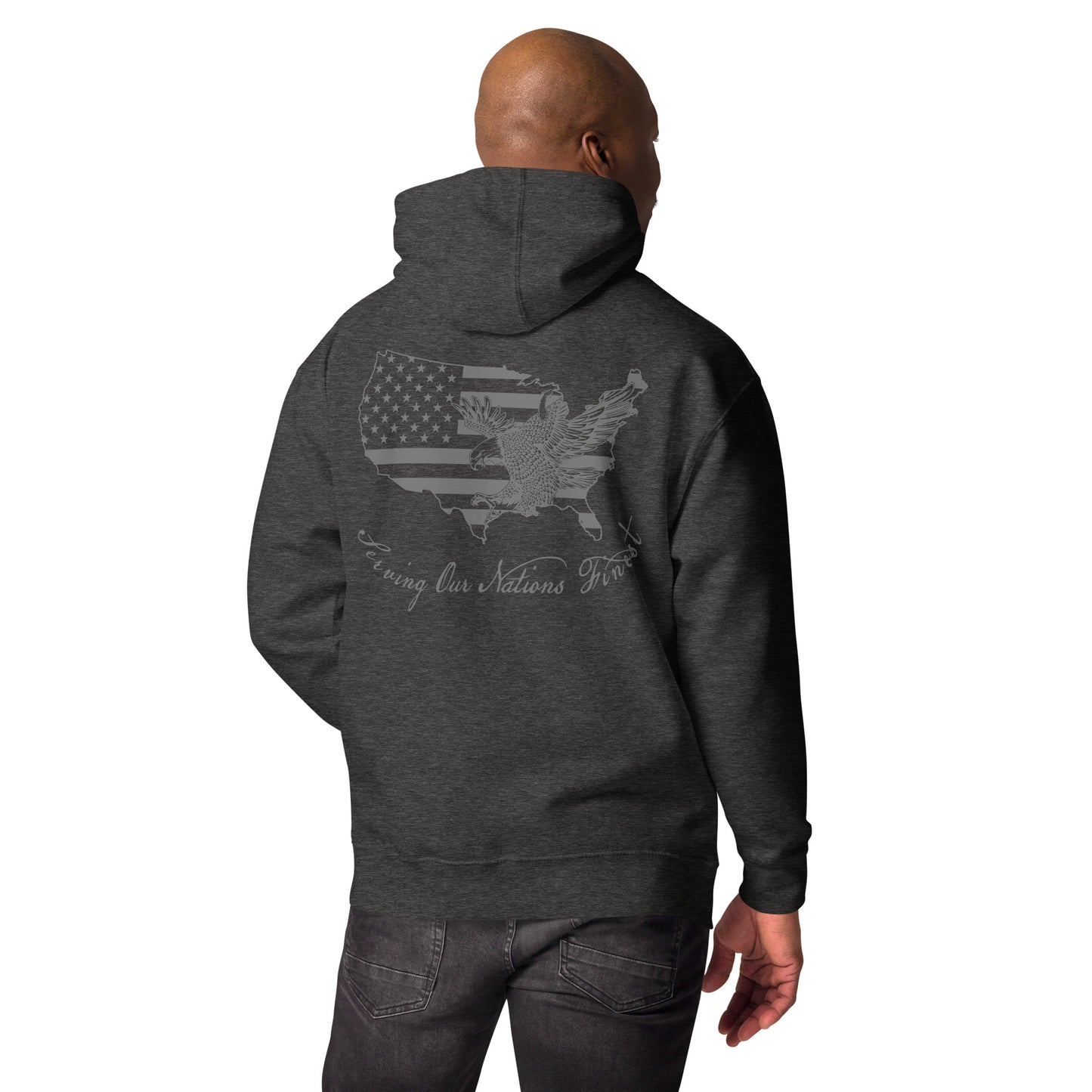 911 USA Eagle Holding Flag Hoodie-911 Duty Gear USA-911 Duty Gear USA