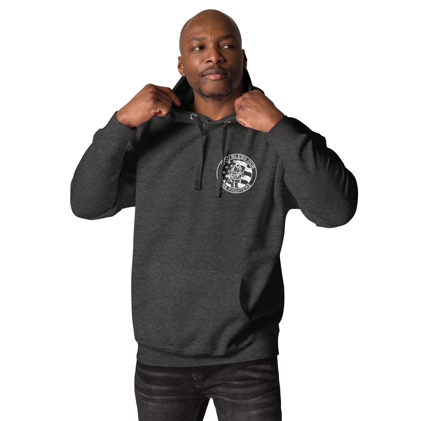 God Bless Firefighters and American Flag Premium Unisex Hoodie-911 Duty Gear USA-911 Duty Gear USA