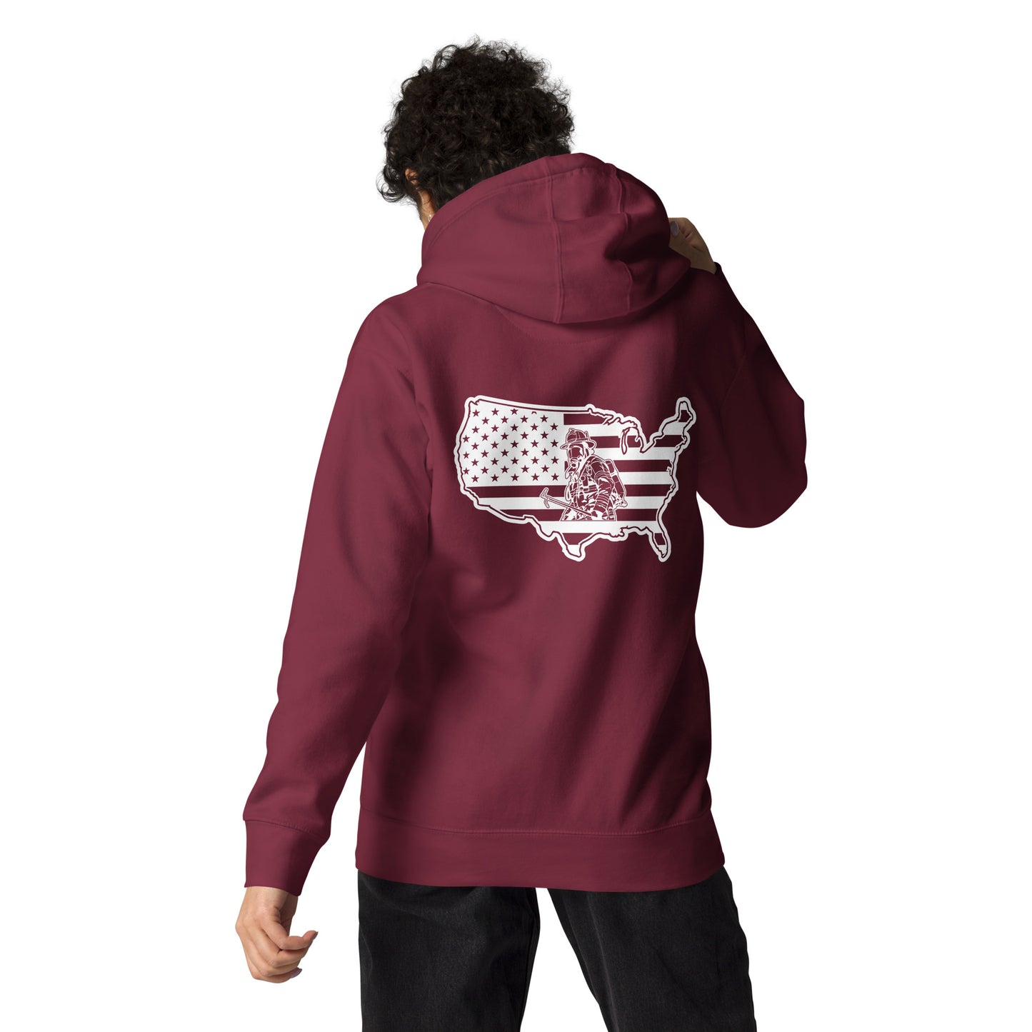 God Bless Firefighters and American Flag Premium Unisex Hoodie-911 Duty Gear USA-911 Duty Gear USA