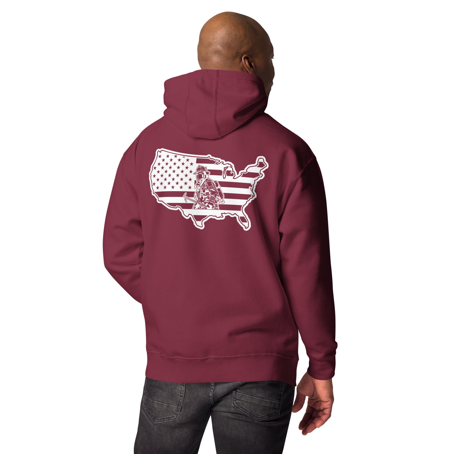 God Bless Firefighters and American Flag Premium Unisex Hoodie-911 Duty Gear USA-911 Duty Gear USA
