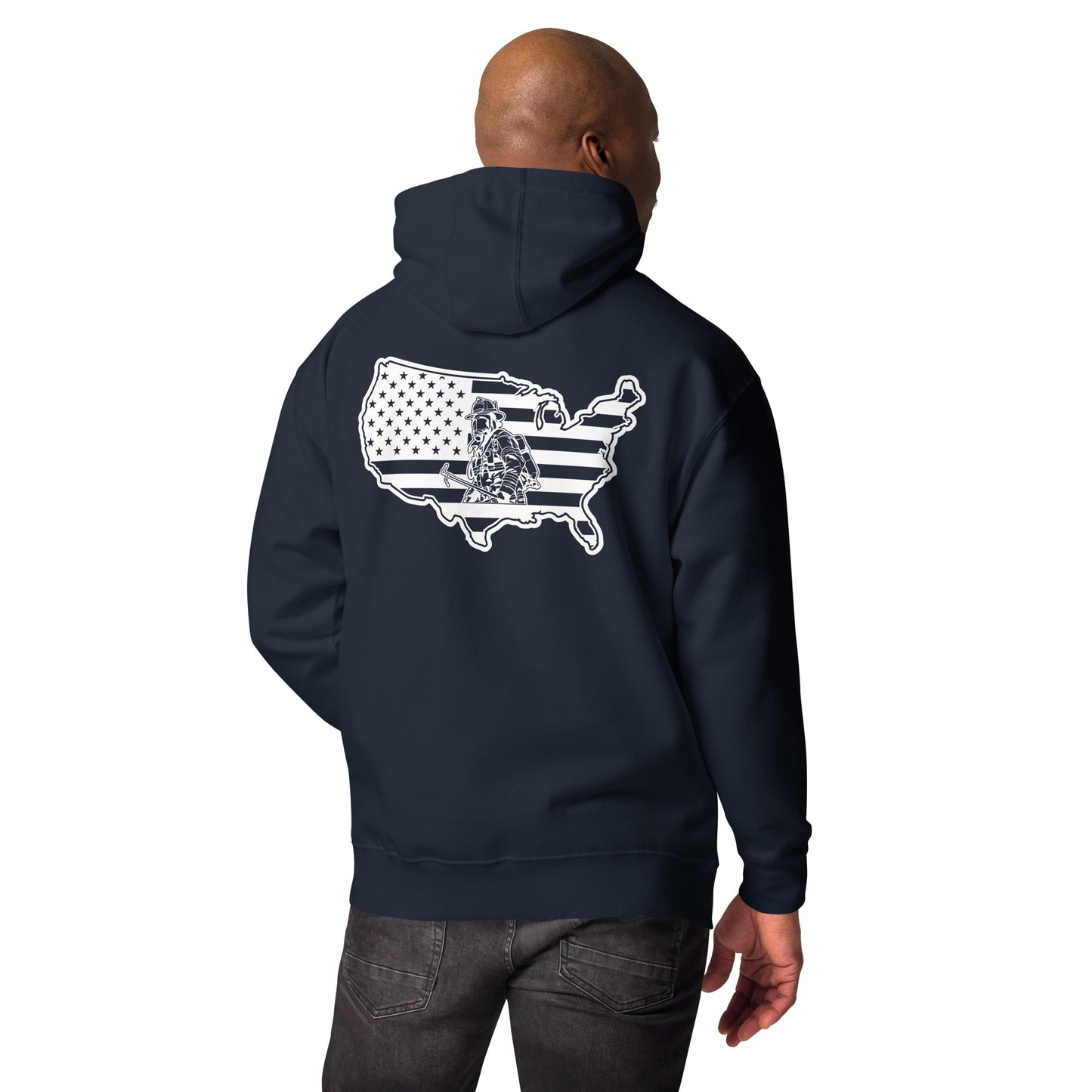 God Bless Firefighters and American Flag Premium Unisex Hoodie-911 Duty Gear USA-911 Duty Gear USA