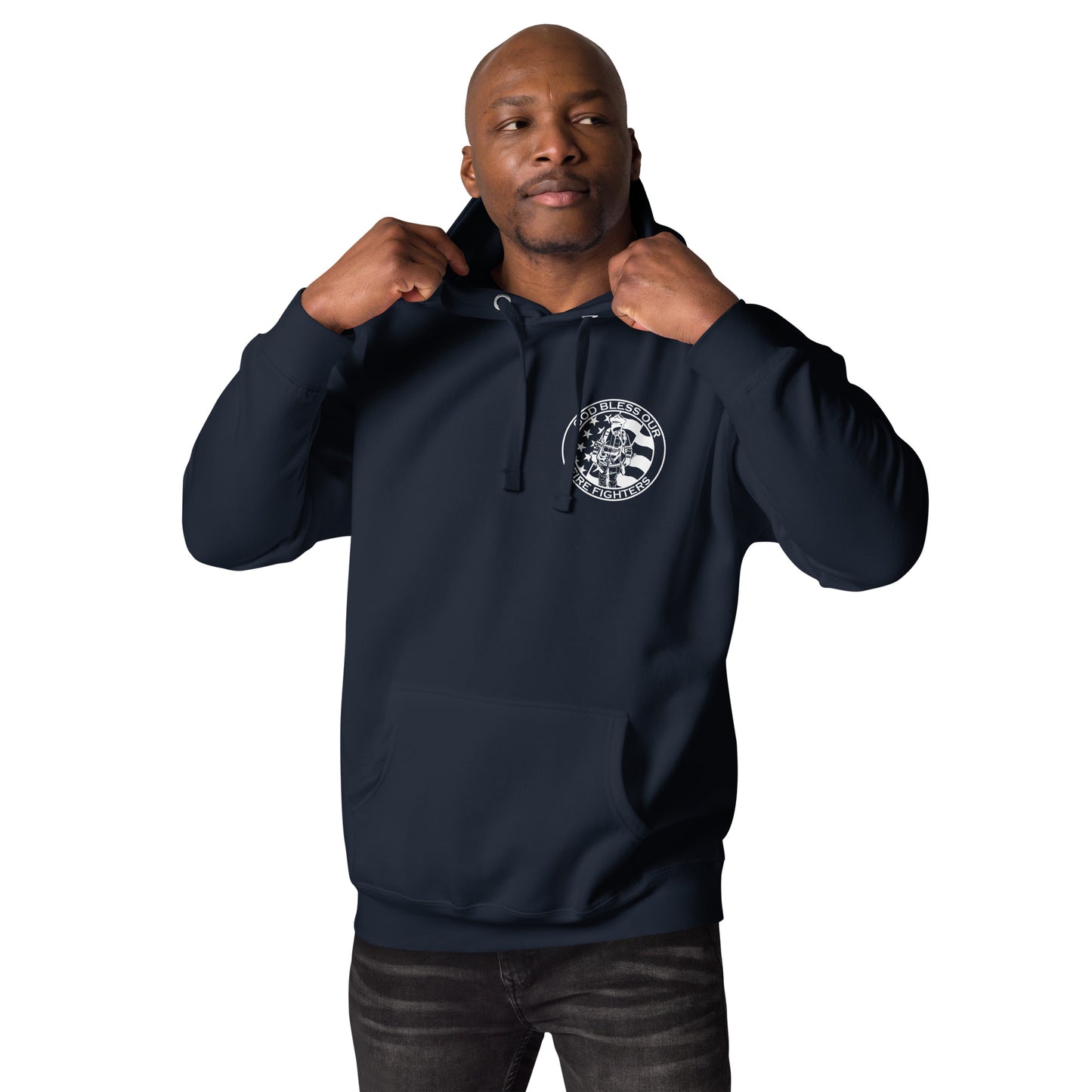 God Bless Firefighters and American Flag Premium Unisex Hoodie-911 Duty Gear USA-911 Duty Gear USA