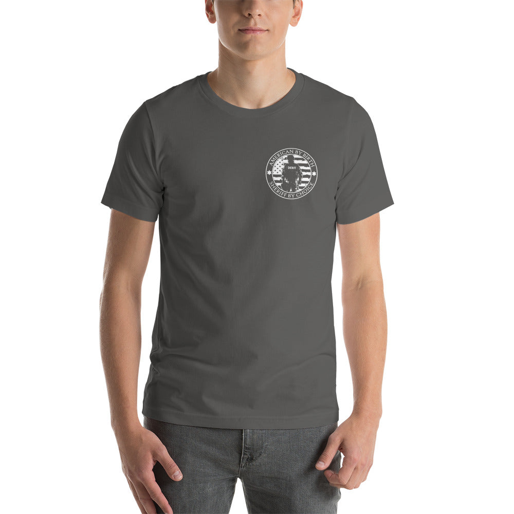 American by Birth, Sheriff by Choice Premium Tee Shirt-911 Duty Gear USA-911 Duty Gear USA