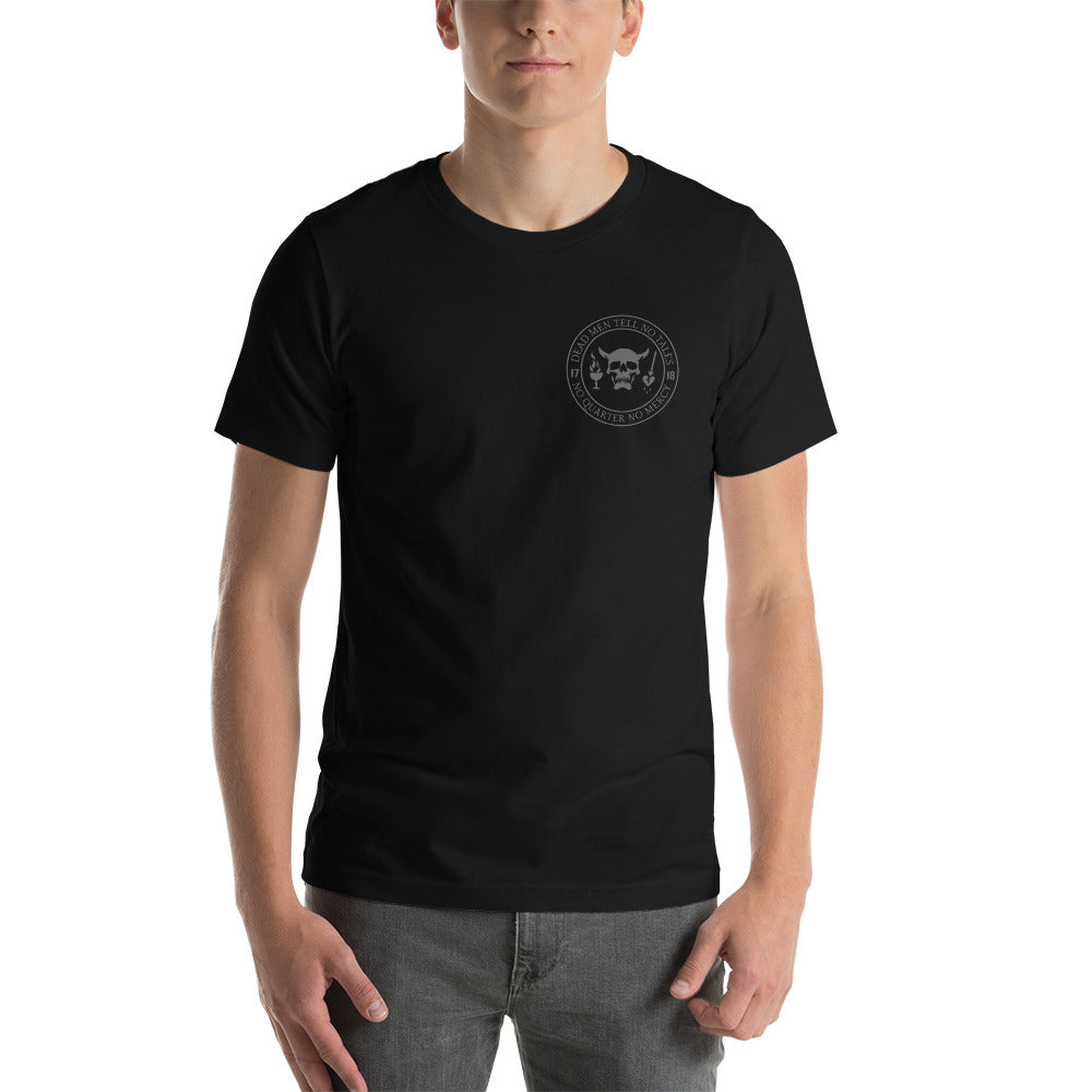 Dead Men Tell No Tales - No Quarter No Mercy Premium Subdued Tee Shirt-911 Duty Gear USA-911 Duty Gear USA