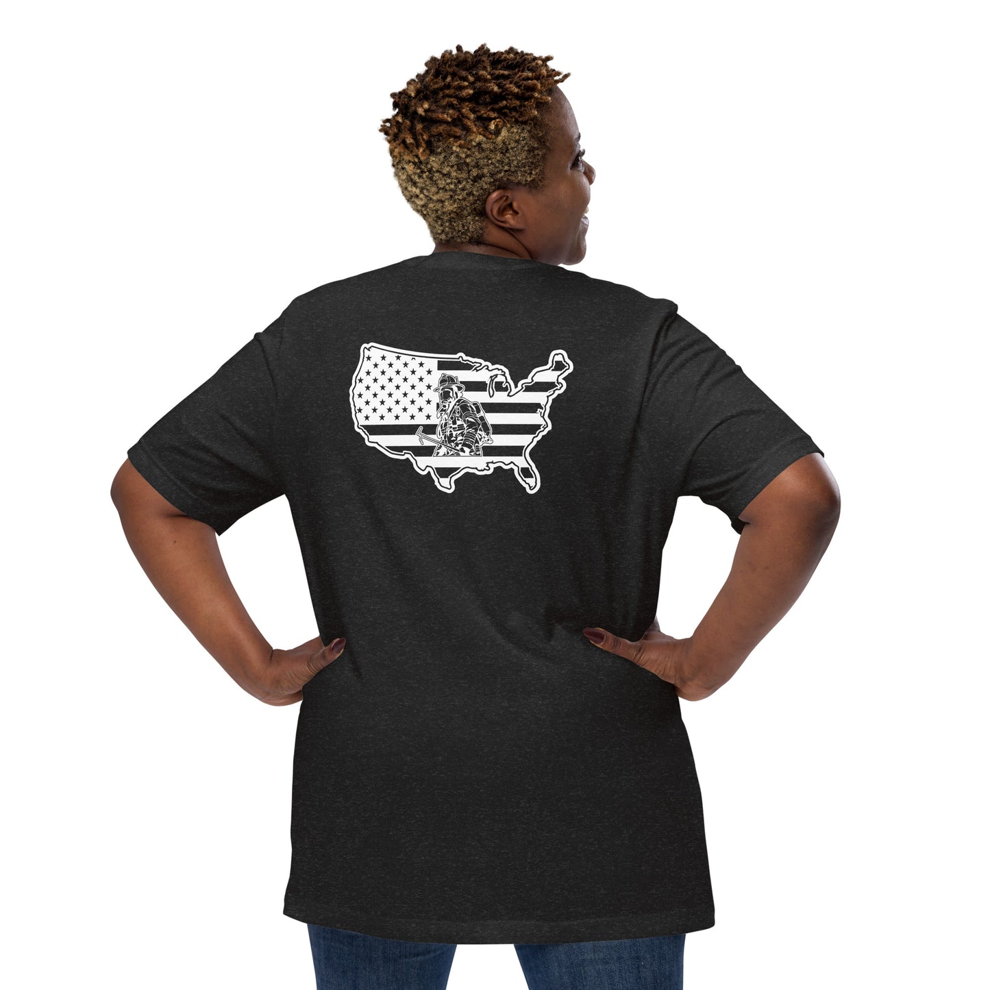 God Bless our Firefighters American Premium Tee-911 Duty Gear USA-911 Duty Gear USA