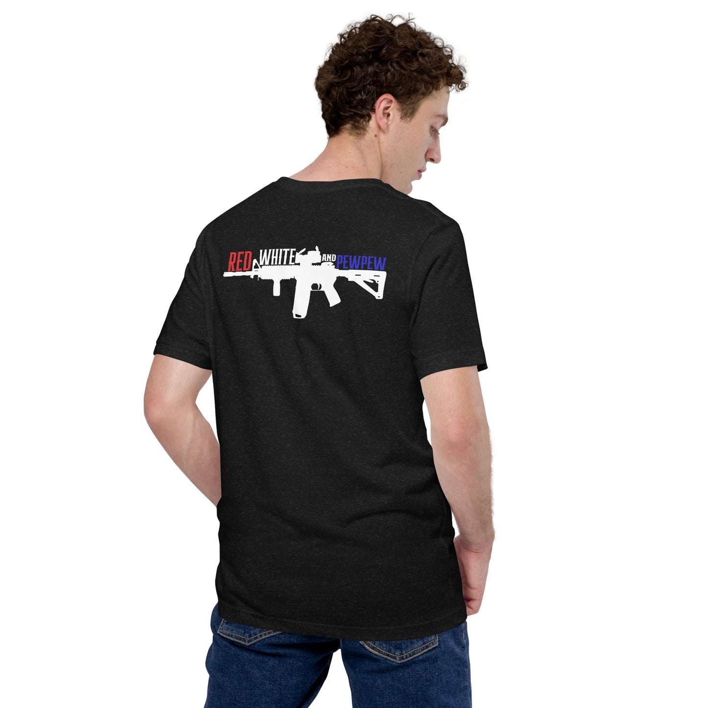 Red, White and Pew Pew 2nd Amendment Premium Tee Shirt-911 Duty Gear USA-911 Duty Gear USA