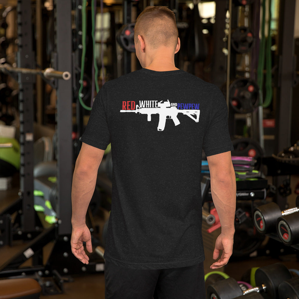 Red, White and Pew Pew 2nd Amendment Premium Tee Shirt-911 Duty Gear USA-911 Duty Gear USA