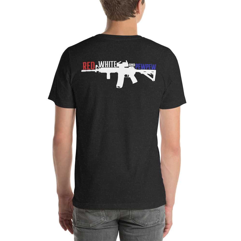 Red, White and Pew Pew 2nd Amendment Premium Tee Shirt-911 Duty Gear USA-911 Duty Gear USA