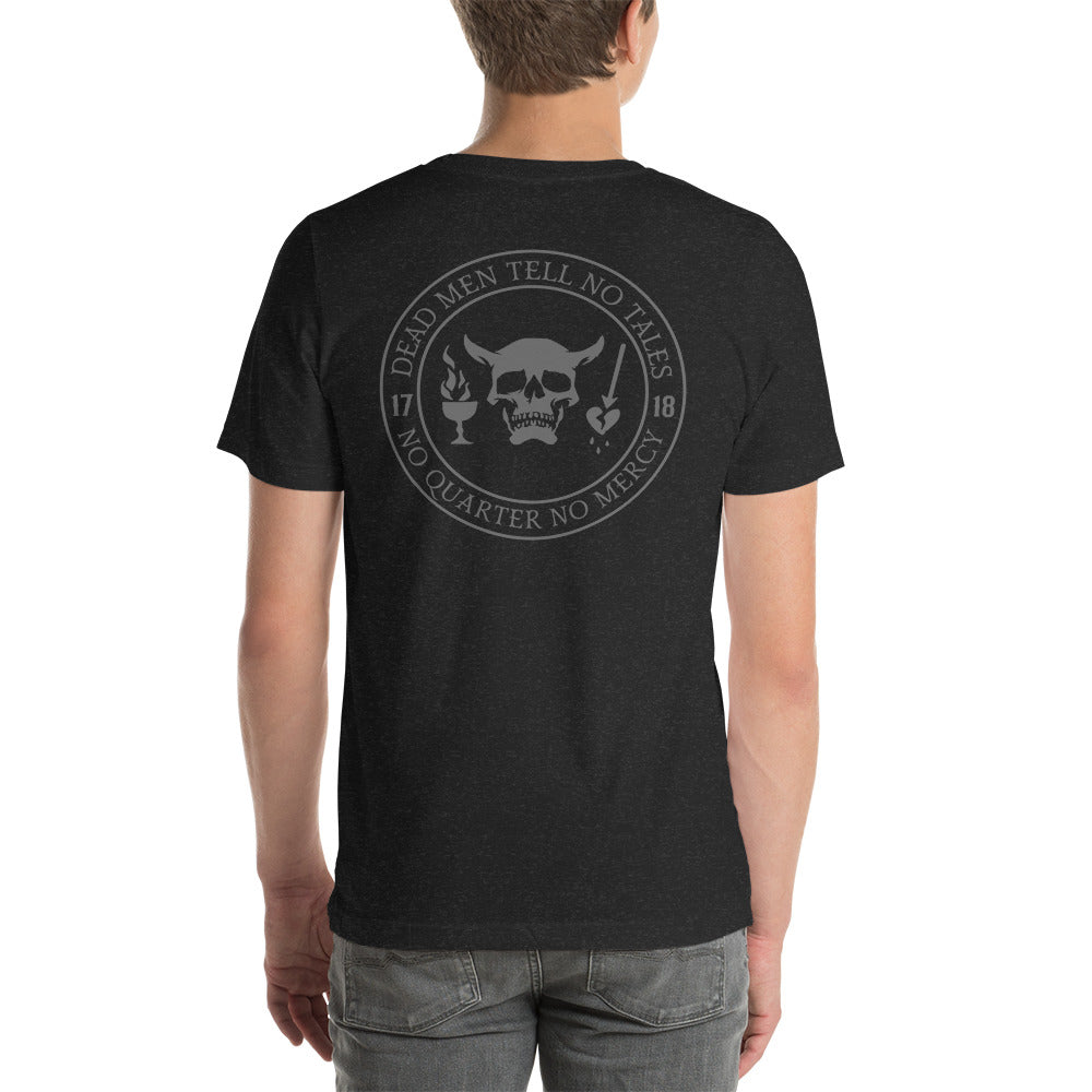 Dead Men Tell No Tales - No Quarter No Mercy Premium Subdued Tee Shirt-911 Duty Gear USA-911 Duty Gear USA