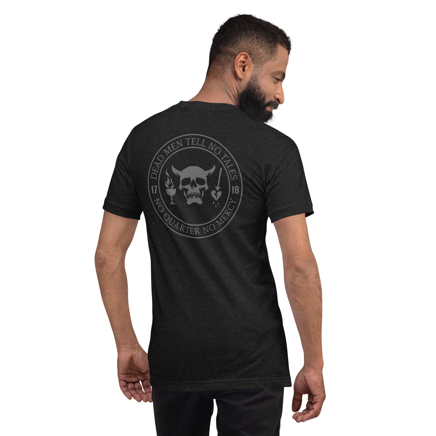 Dead Men Tell No Tales - No Quarter No Mercy Premium Subdued Tee Shirt-911 Duty Gear USA-911 Duty Gear USA