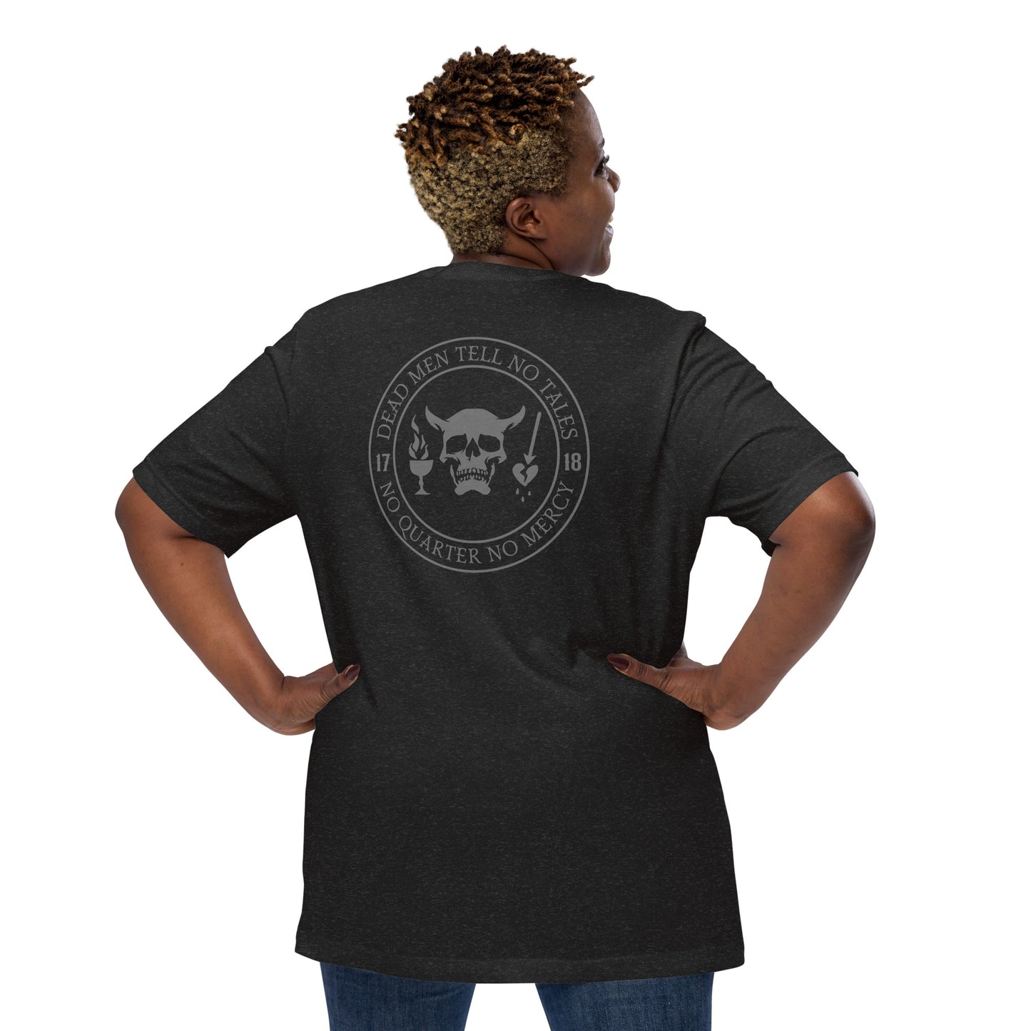 Dead Men Tell No Tales - No Quarter No Mercy Premium Subdued Tee Shirt-911 Duty Gear USA-911 Duty Gear USA