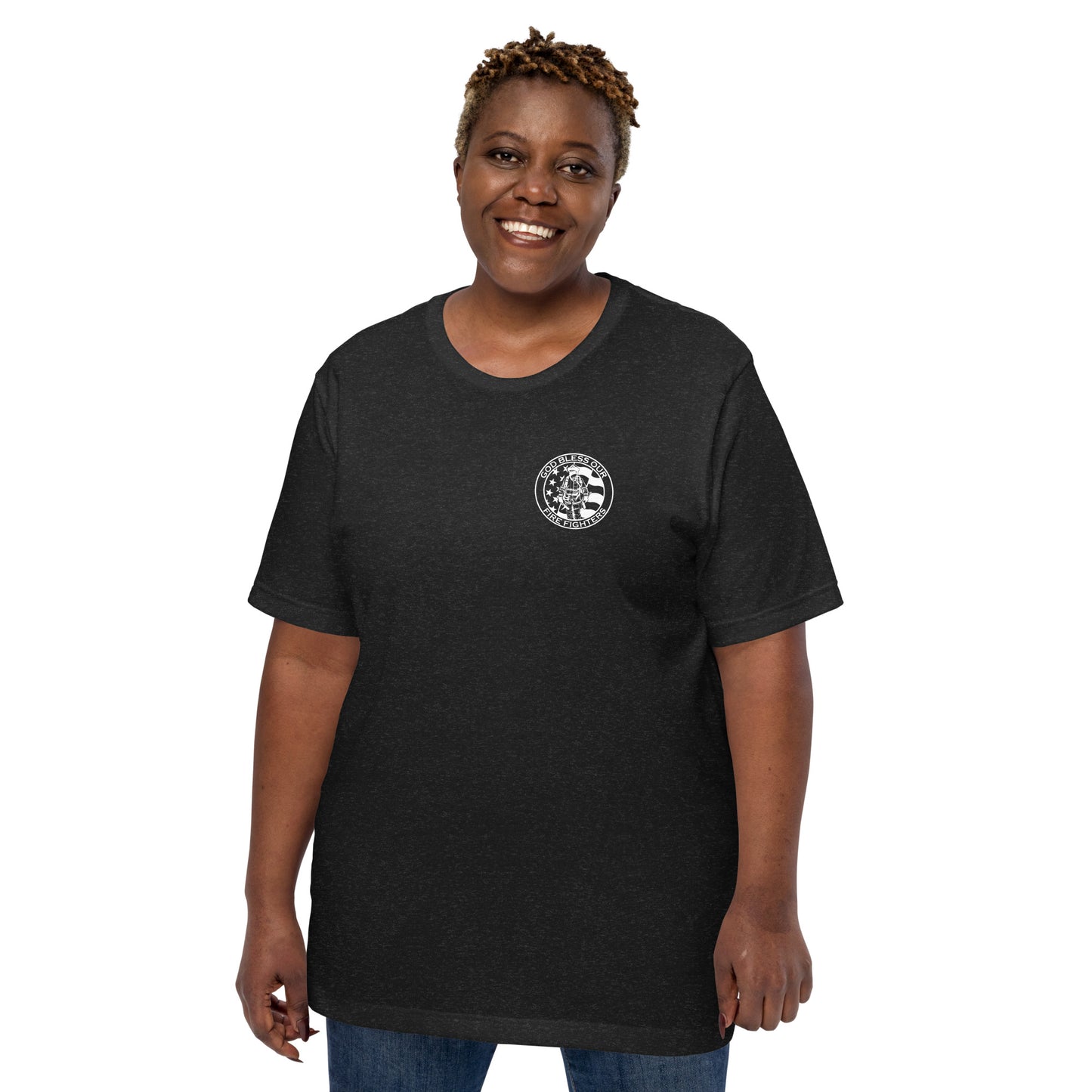 God Bless our Firefighters American Premium Tee-911 Duty Gear USA-911 Duty Gear USA