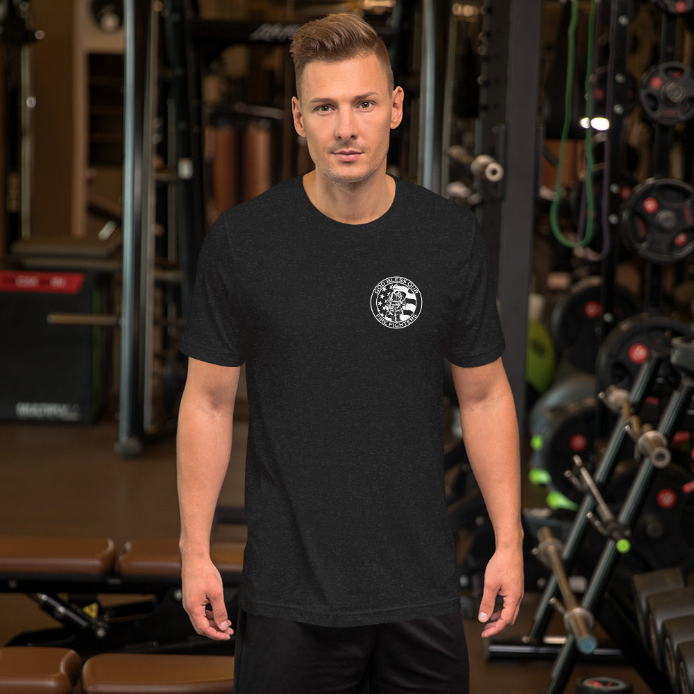 God Bless our Firefighters American Premium Tee-911 Duty Gear USA-911 Duty Gear USA