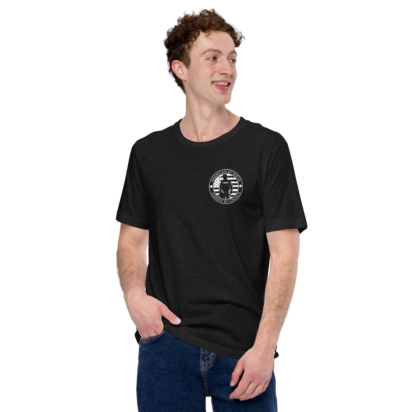 American by Birth, Sheriff by Choice Premium Tee Shirt-911 Duty Gear USA-911 Duty Gear USA
