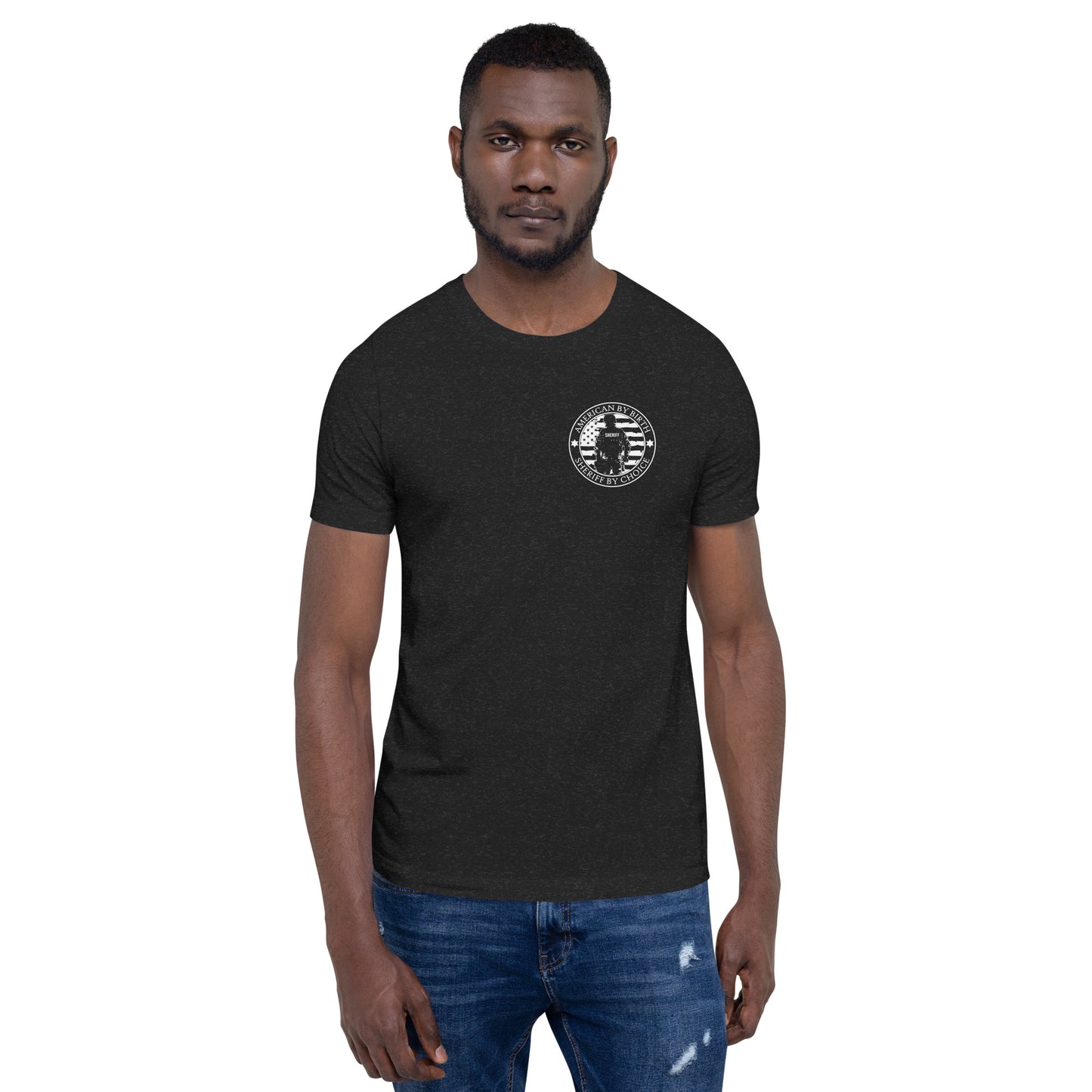 American by Birth, Sheriff by Choice Premium Tee Shirt-911 Duty Gear USA-911 Duty Gear USA