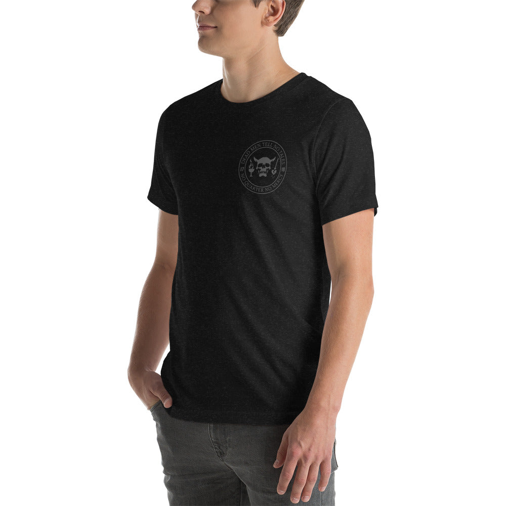Dead Men Tell No Tales - No Quarter No Mercy Premium Subdued Tee Shirt-911 Duty Gear USA-911 Duty Gear USA