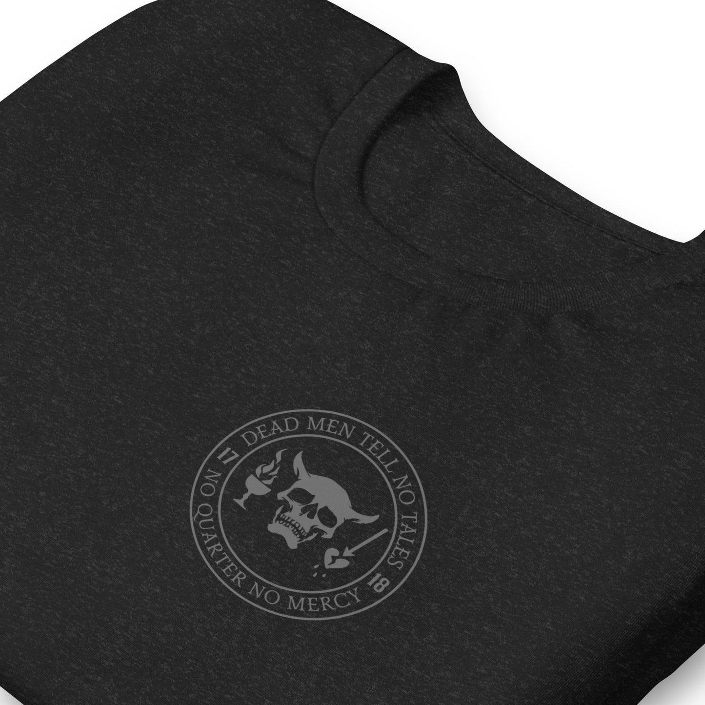 Dead Men Tell No Tales - No Quarter No Mercy Premium Subdued Tee Shirt-911 Duty Gear USA-911 Duty Gear USA