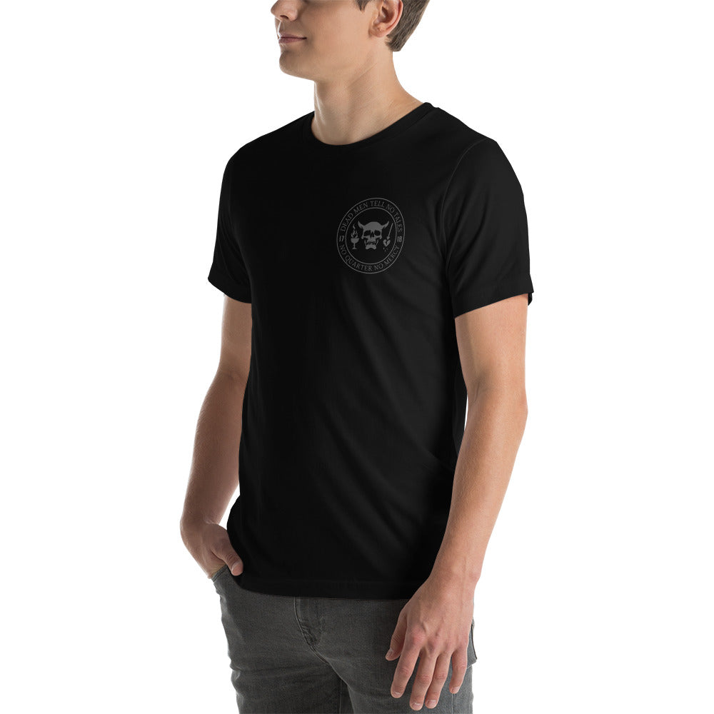 Dead Men Tell No Tales - No Quarter No Mercy Premium Subdued Tee Shirt-911 Duty Gear USA-911 Duty Gear USA