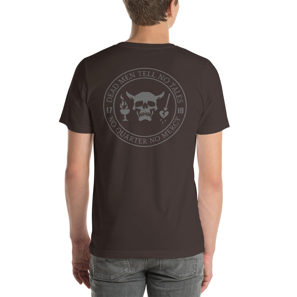 Dead Men Tell No Tales - No Quarter No Mercy Premium Subdued Tee Shirt-911 Duty Gear USA-911 Duty Gear USA