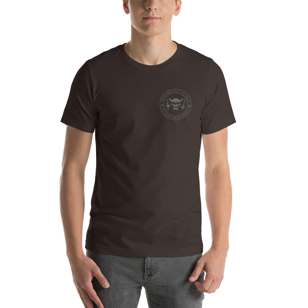 Dead Men Tell No Tales - No Quarter No Mercy Premium Subdued Tee Shirt-911 Duty Gear USA-911 Duty Gear USA