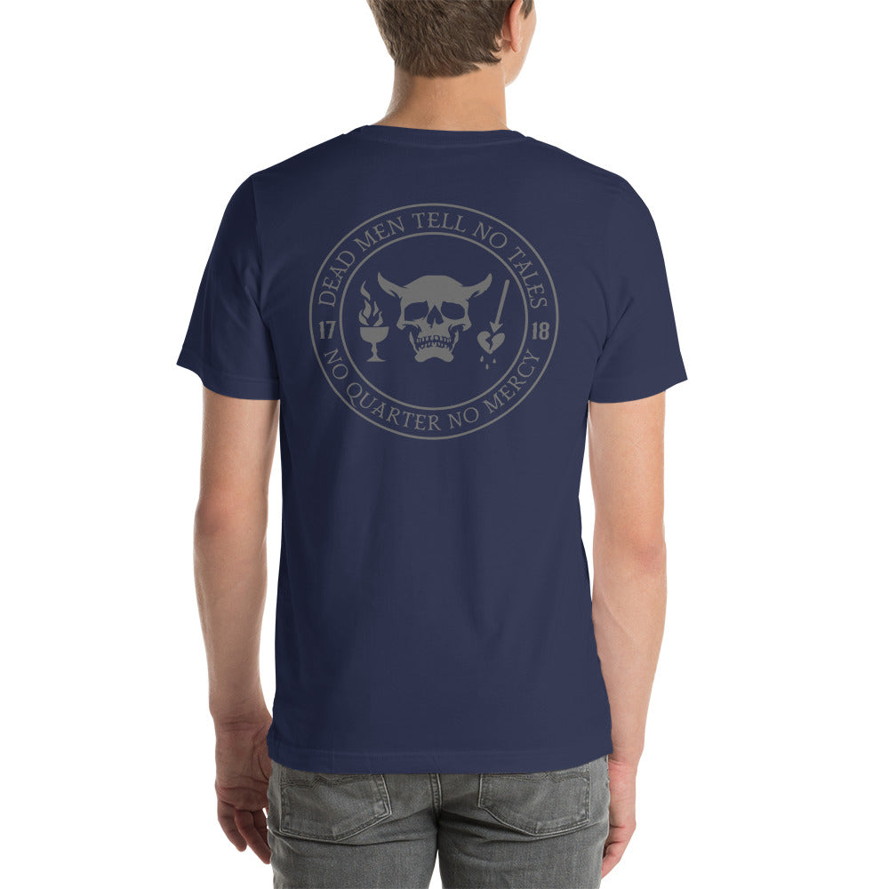 Dead Men Tell No Tales - No Quarter No Mercy Premium Subdued Tee Shirt-911 Duty Gear USA-911 Duty Gear USA