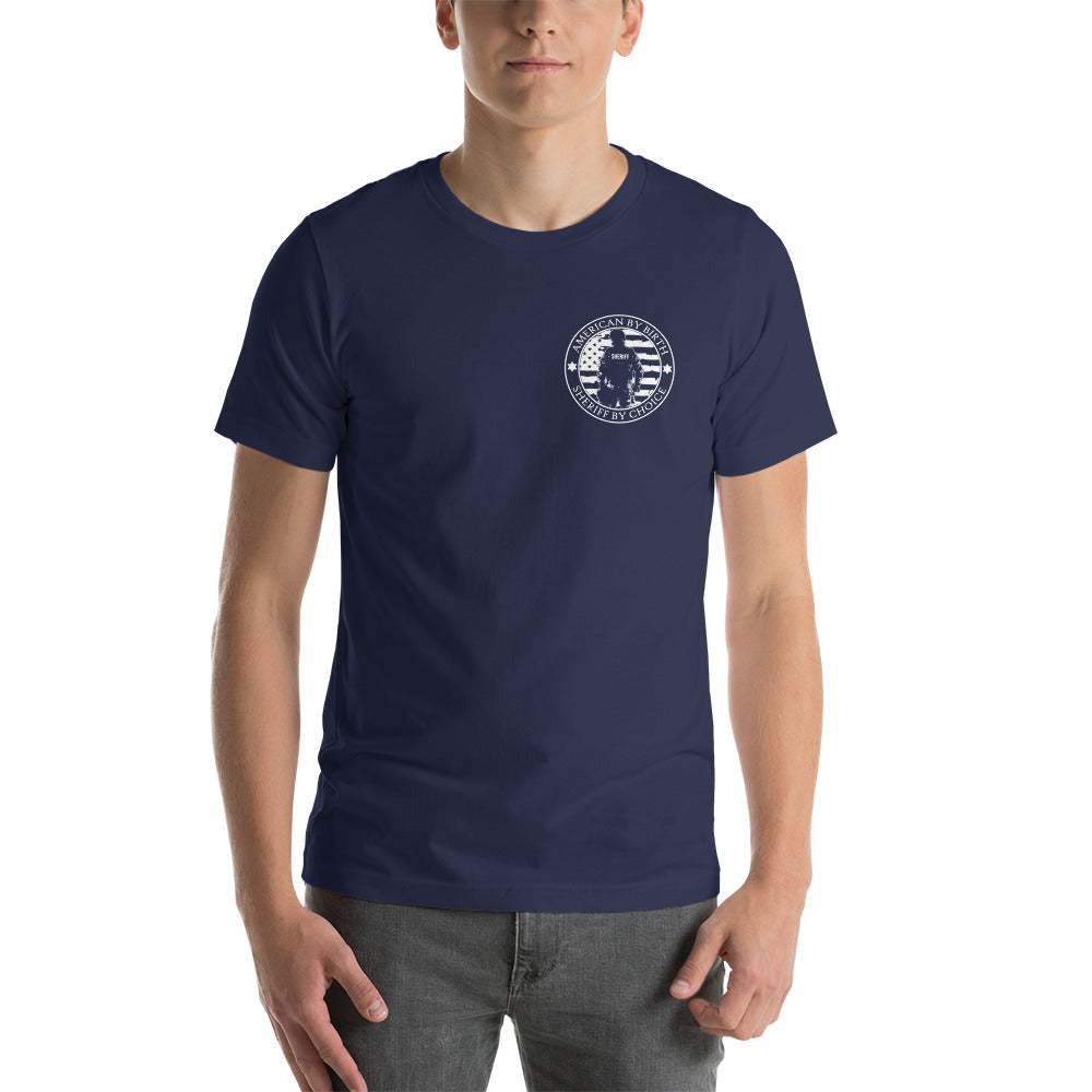 American by Birth, Sheriff by Choice Premium Tee Shirt-911 Duty Gear USA-911 Duty Gear USA