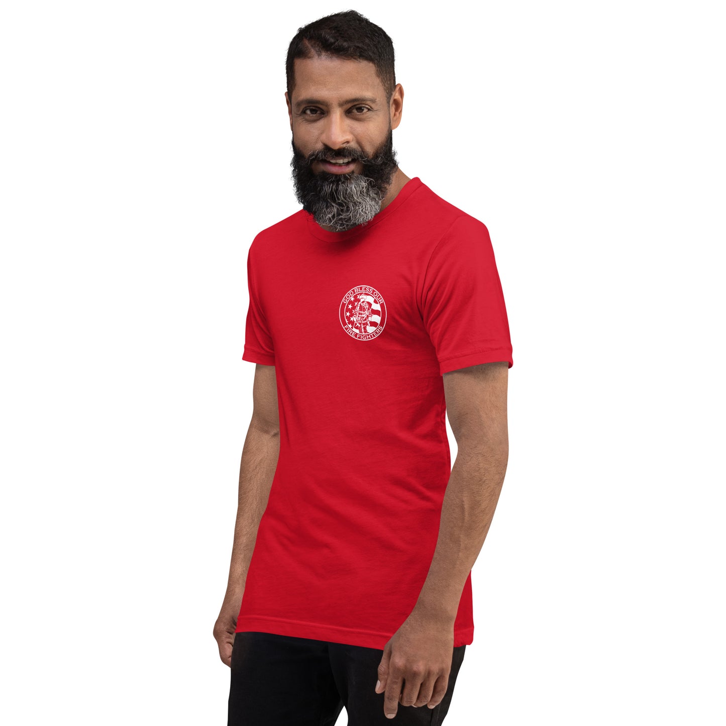 God Bless our Firefighters American Premium Tee-911 Duty Gear USA-911 Duty Gear USA