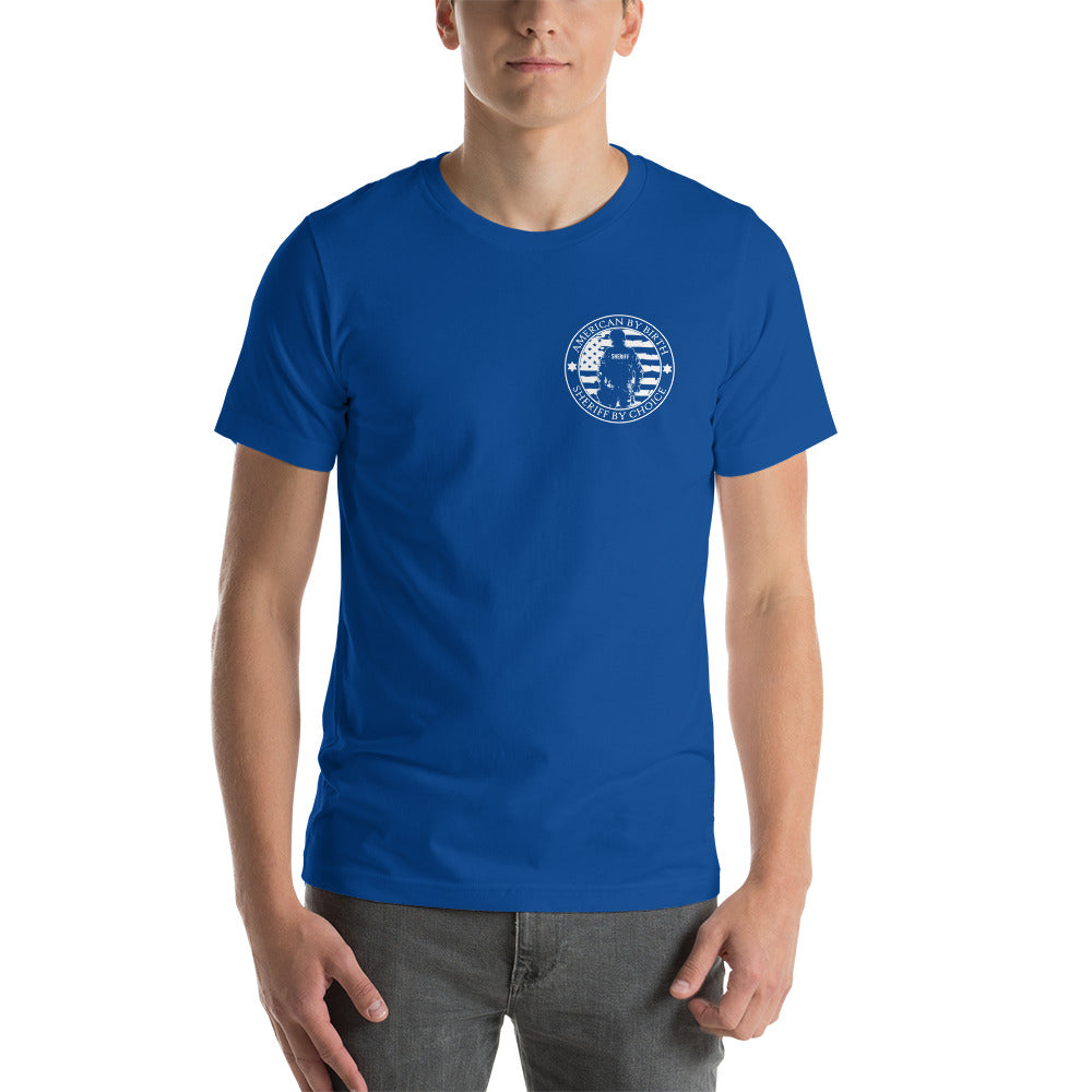 American by Birth, Sheriff by Choice Premium Tee Shirt-911 Duty Gear USA-911 Duty Gear USA