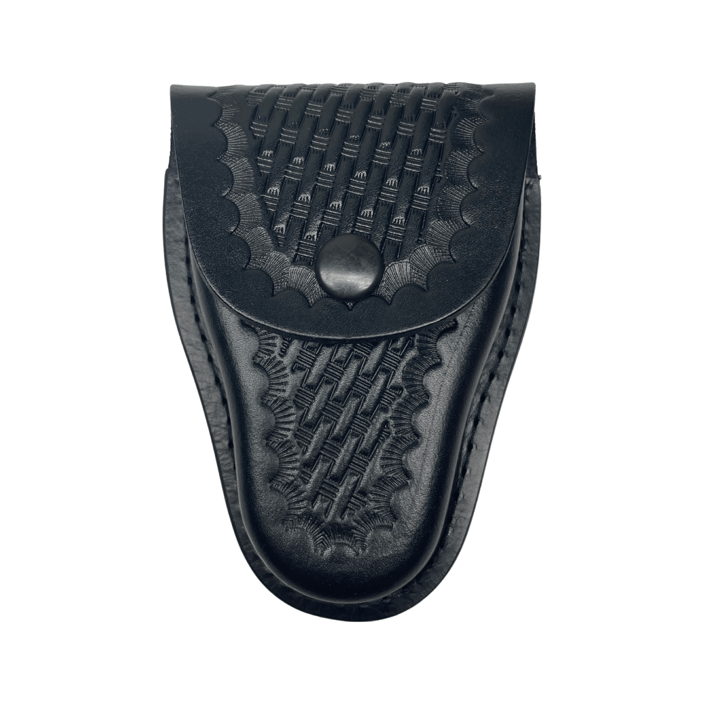 Closed Top Basketweave Leather Handcuff Case-Perfect Fit-911 Duty Gear USA