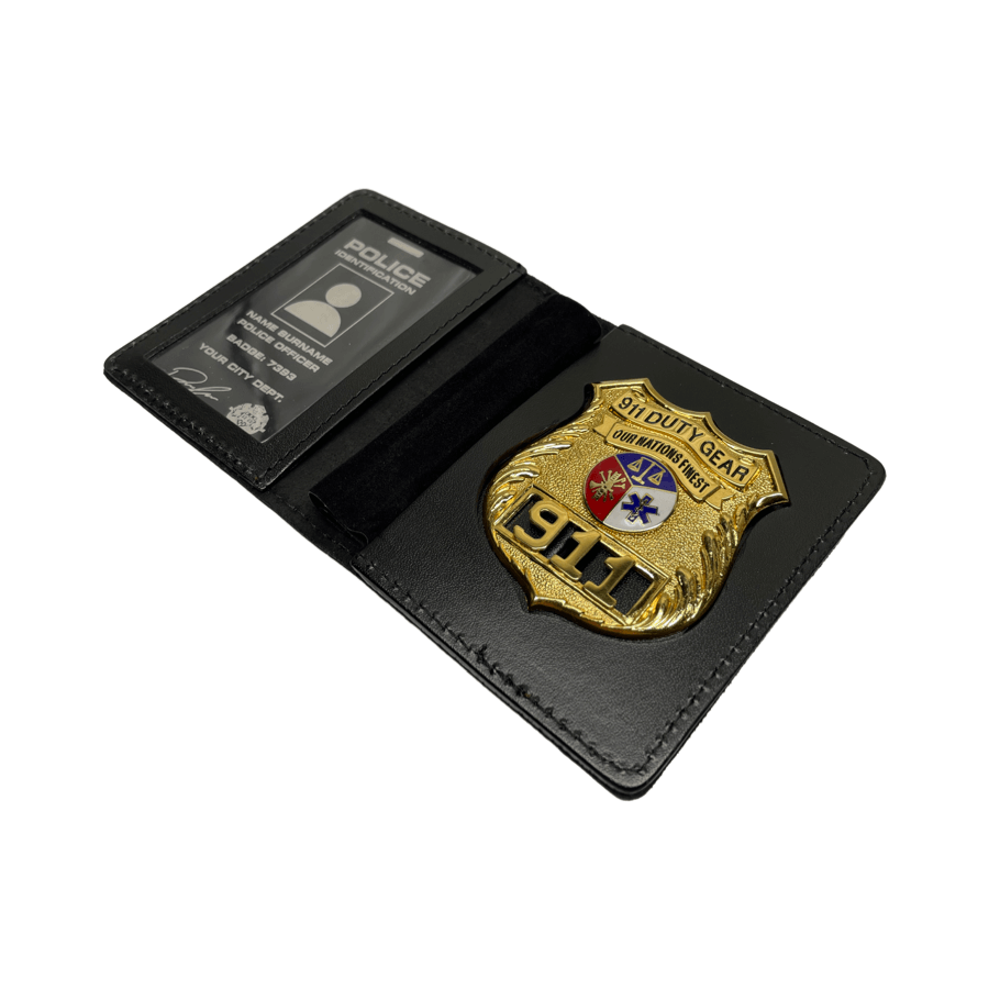 FBI Badge Cut-Out Wallet to hold Dual ID Cards - (Badge Not