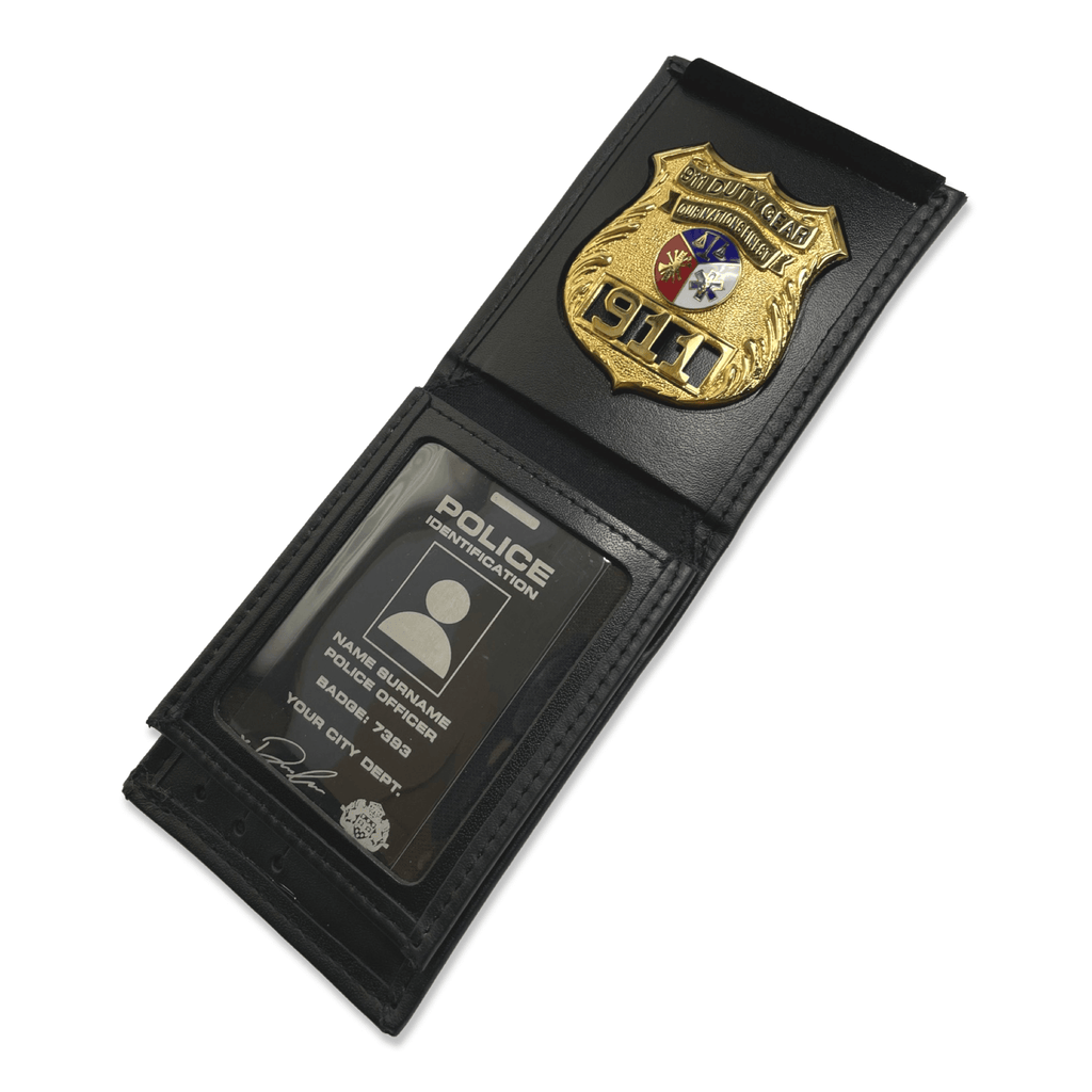 New York Police Department (NYPD) Captain Horizontal Bifold Hidden Badge Wallet-Perfect Fit-911 Duty Gear USA