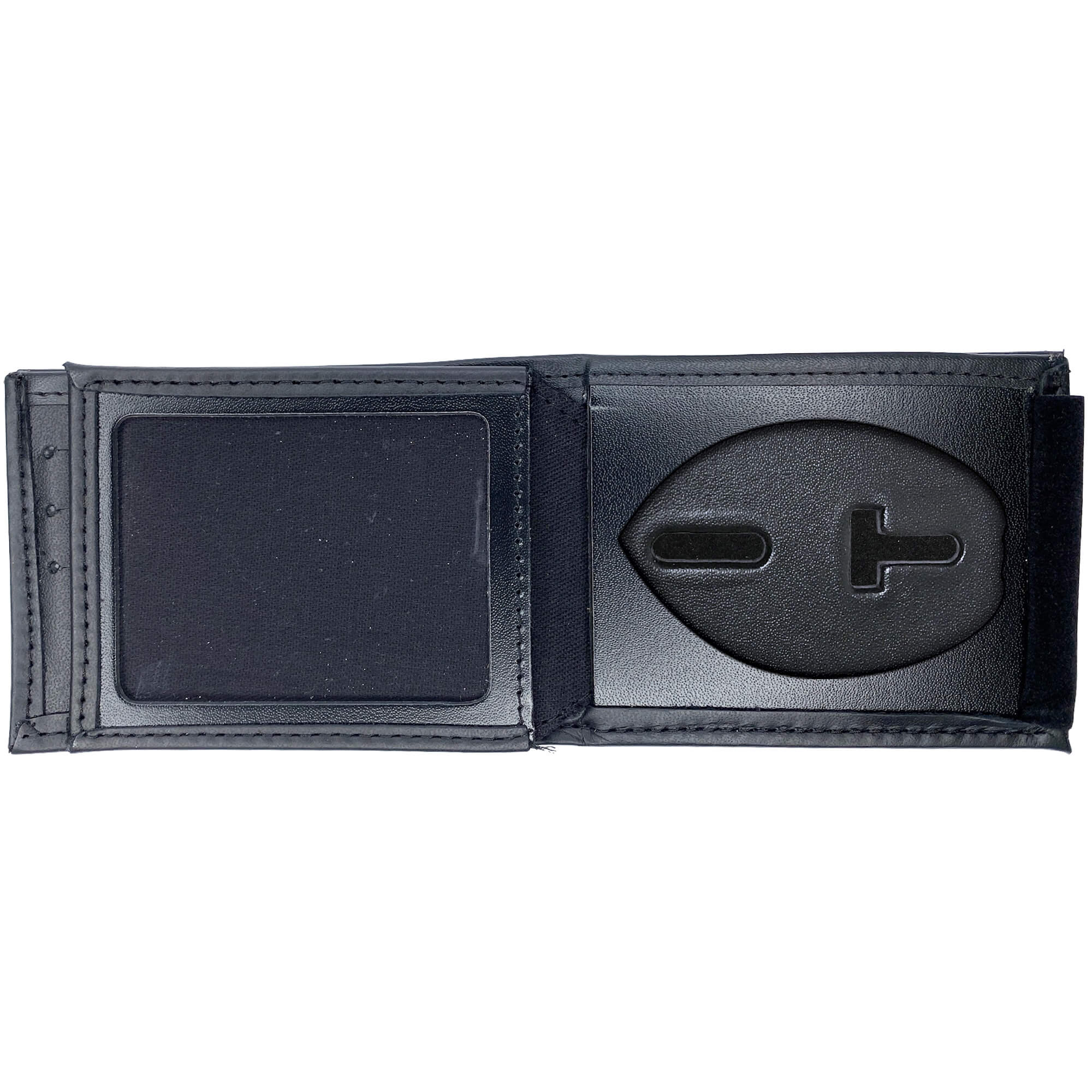 thumbnail image 2 of Handmade Black Leather Concealed Carry Wallet – Badge & ID Holder – For Police/Security 2 of 5