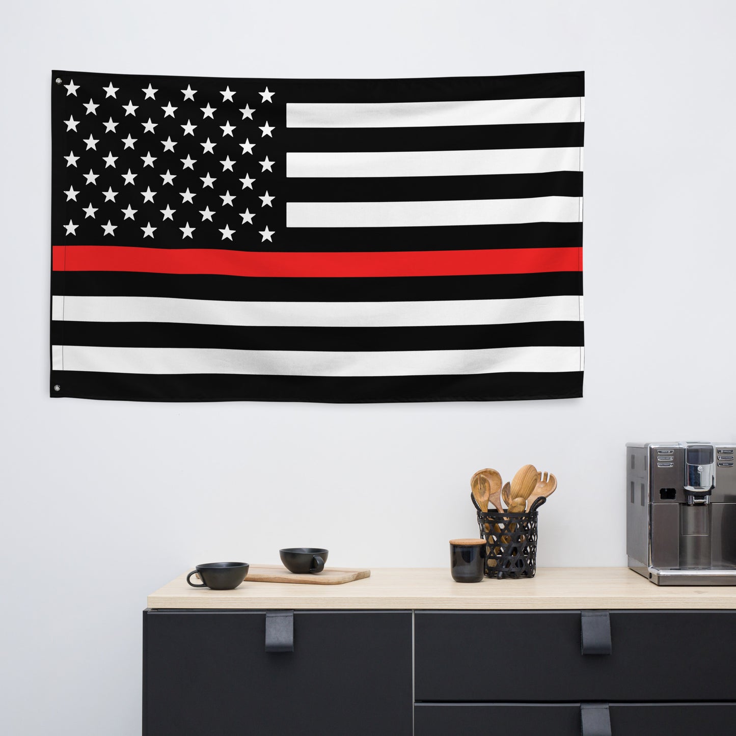 USA Thin Red Line Firefighter Wall Flag-911 Duty Gear USA-911 Duty Gear USA
