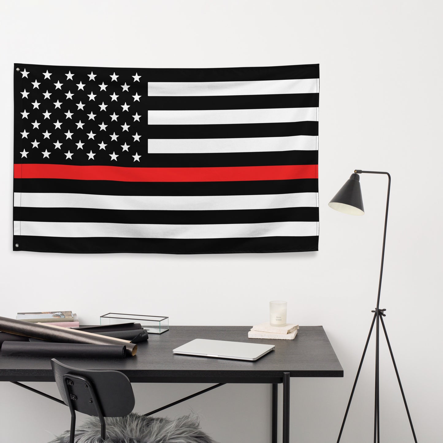 USA Thin Red Line Firefighter Wall Flag-911 Duty Gear USA-911 Duty Gear USA