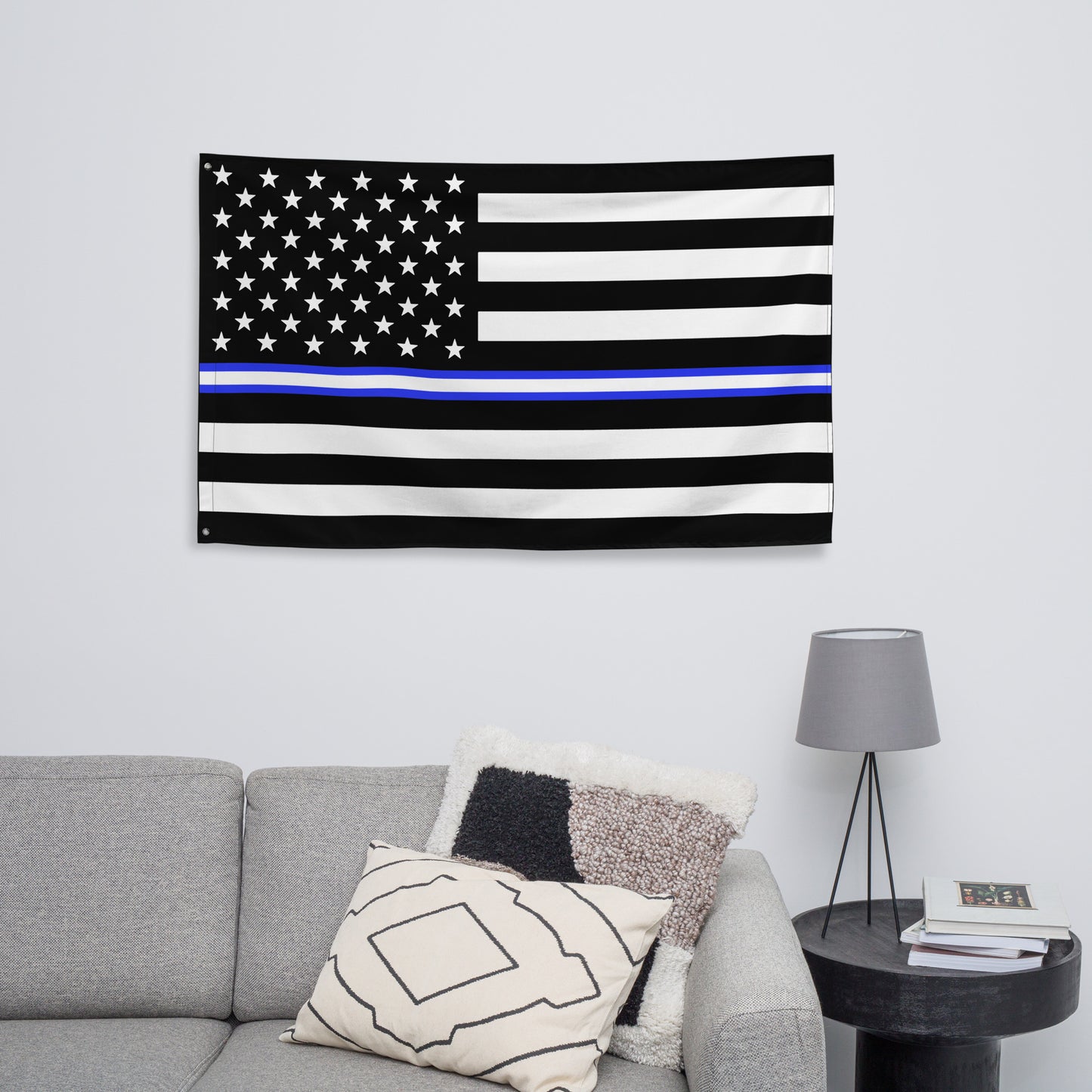 USA Thin Blue & White EMS Wall Flag-911 Duty Gear USA-911 Duty Gear USA